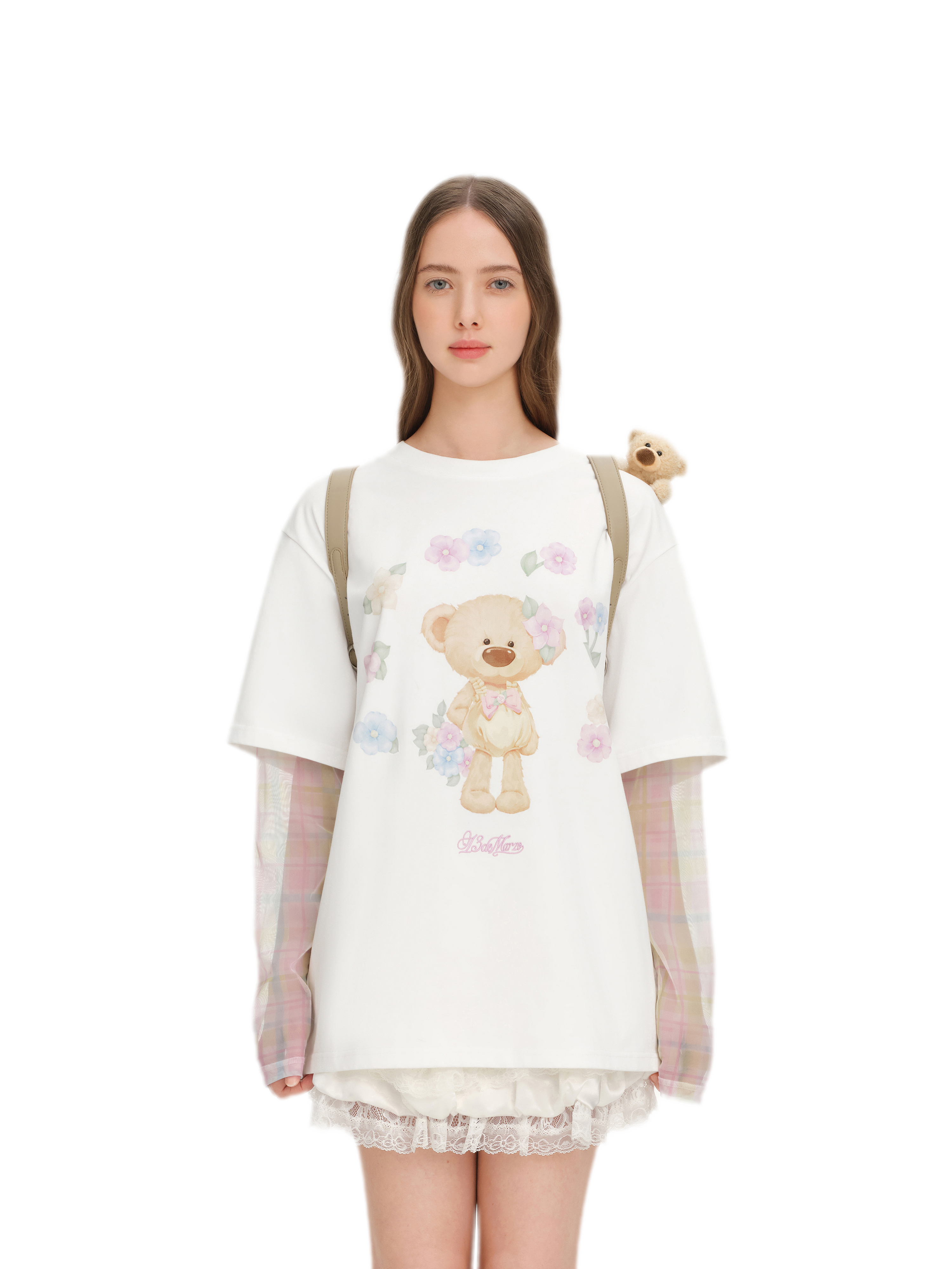 Floral Plush Bear Backpack