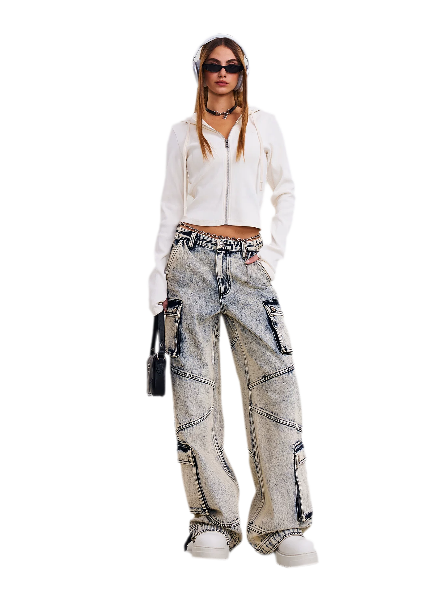 Retro Workwear Wide-Leg Pants