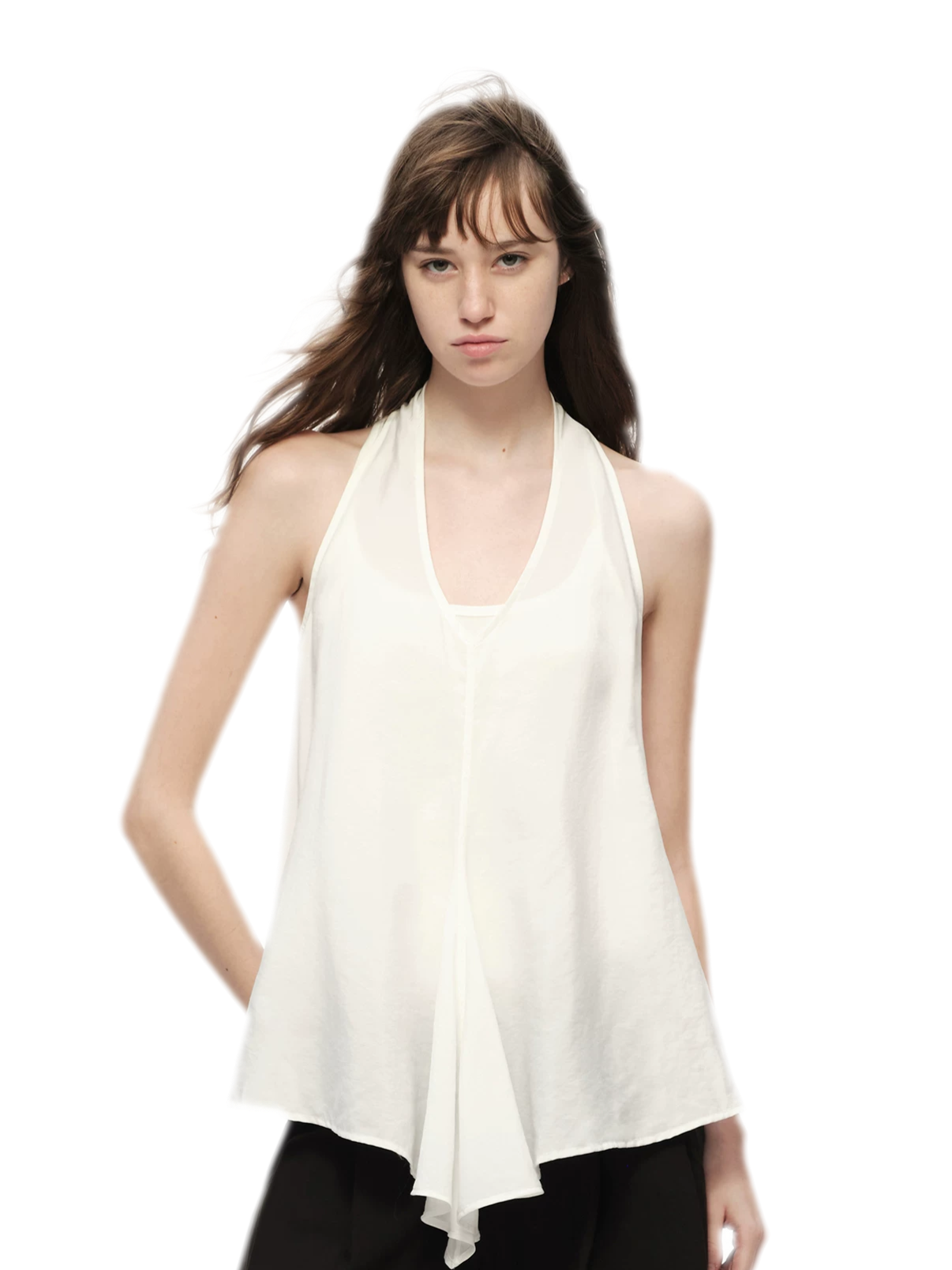 White Lyocell V-Neck Cami