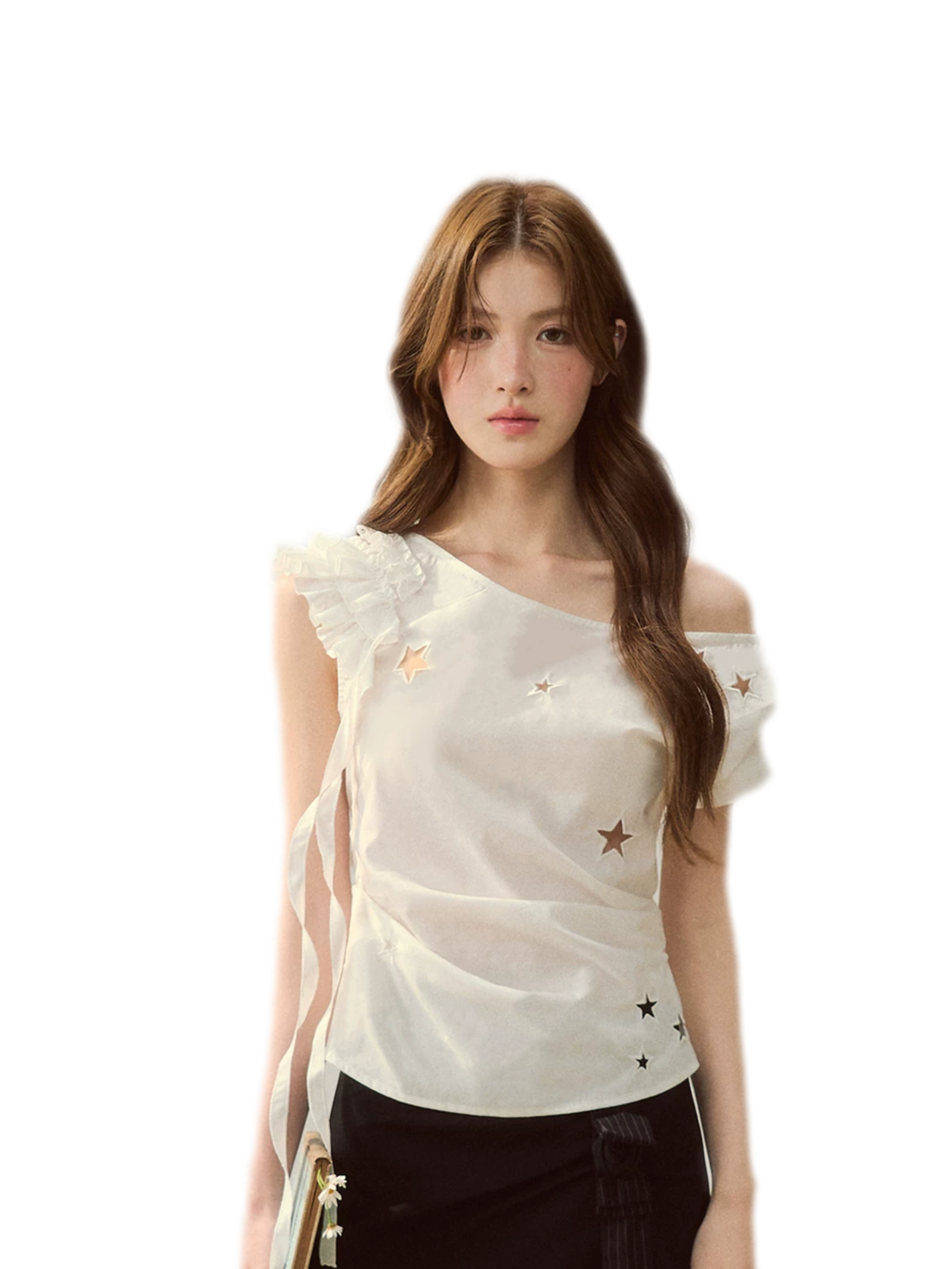 Star Embroidery Asym Shirt