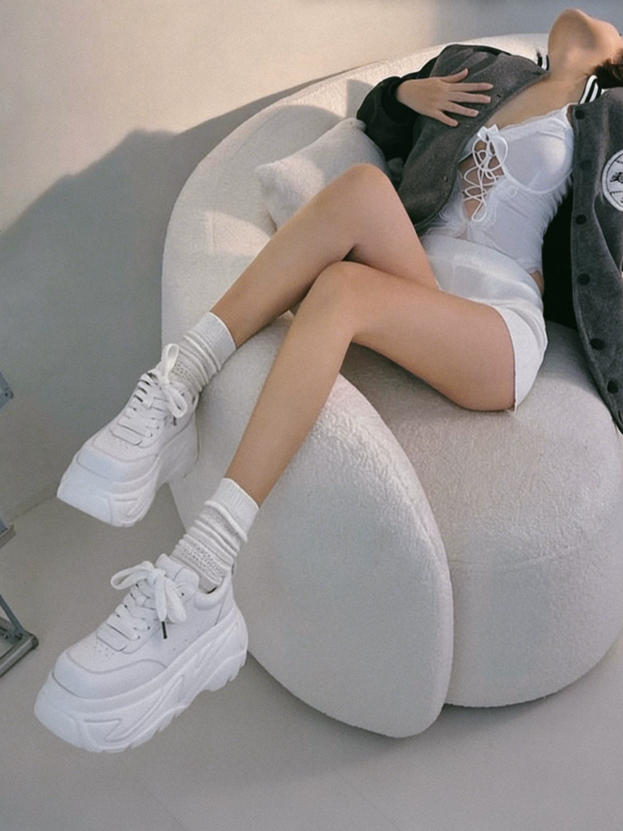 Square Toe Leather Sneakers