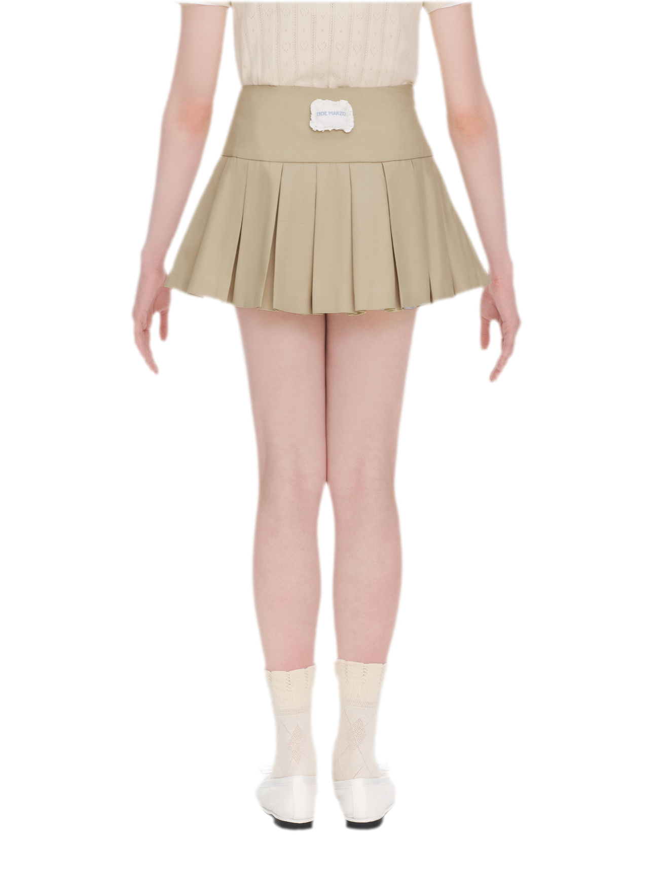 Bear Pleated Cotton Skort
