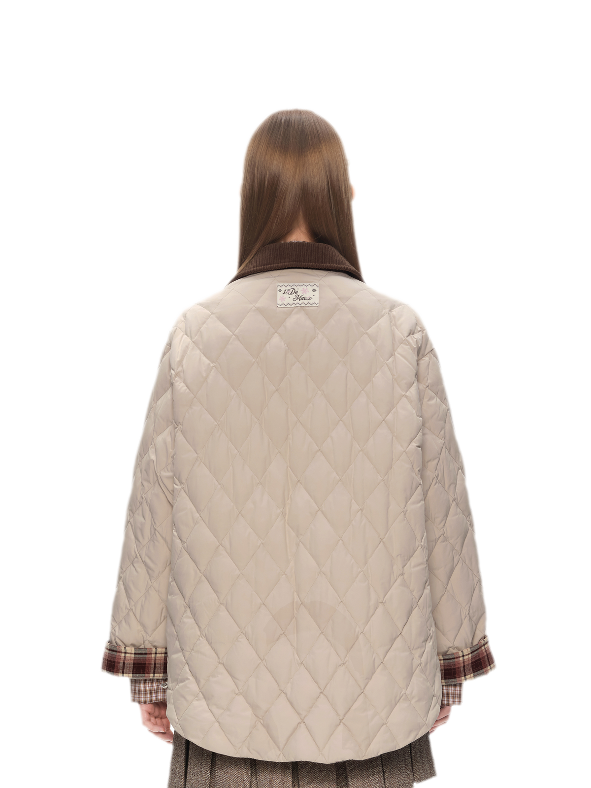 Leichte gesteppte Daunenjacke mit Rautensteppung