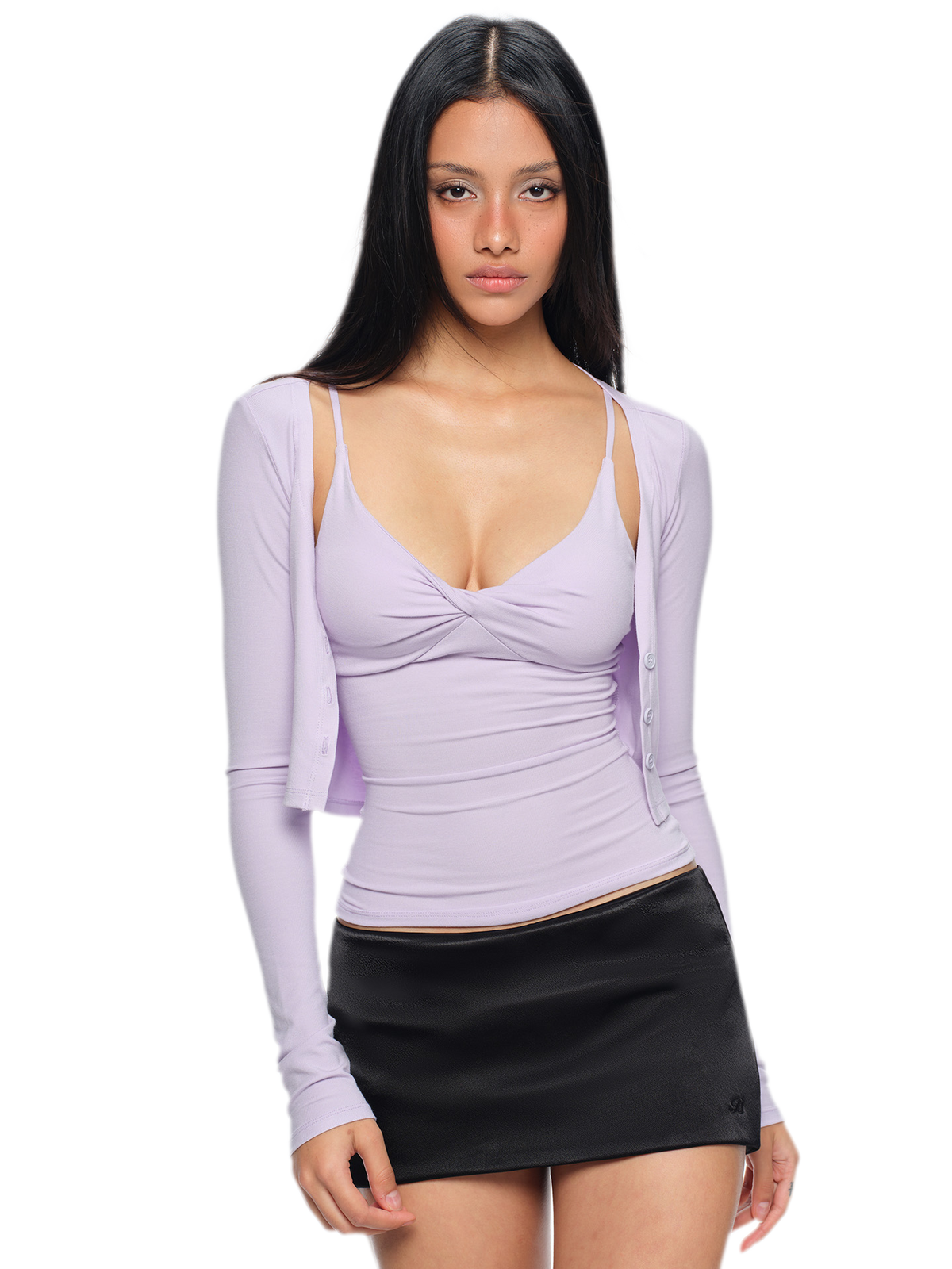 Satin Low-Rise A-Line Skirt