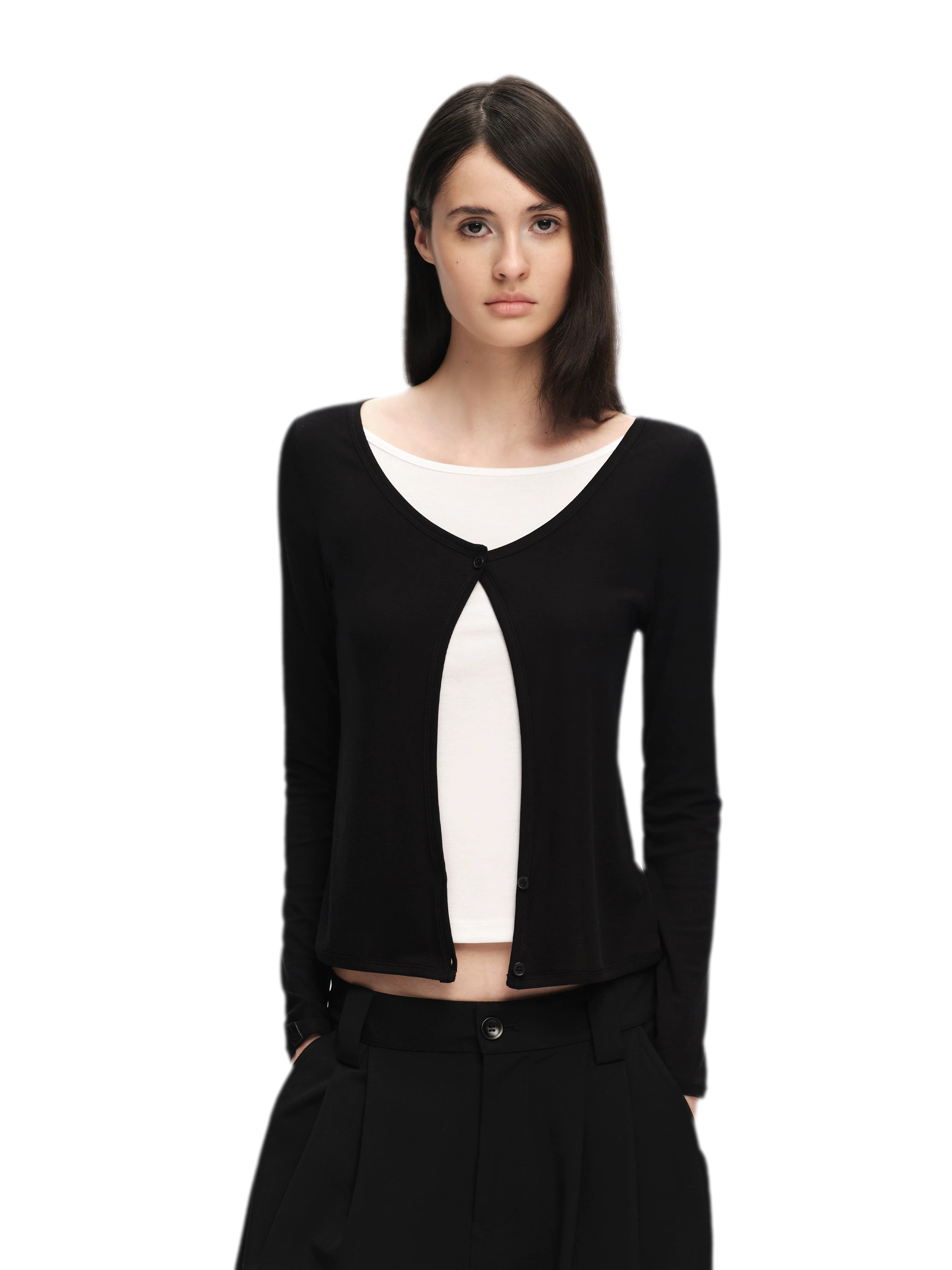 Lyocell Faux Two-Piece Top