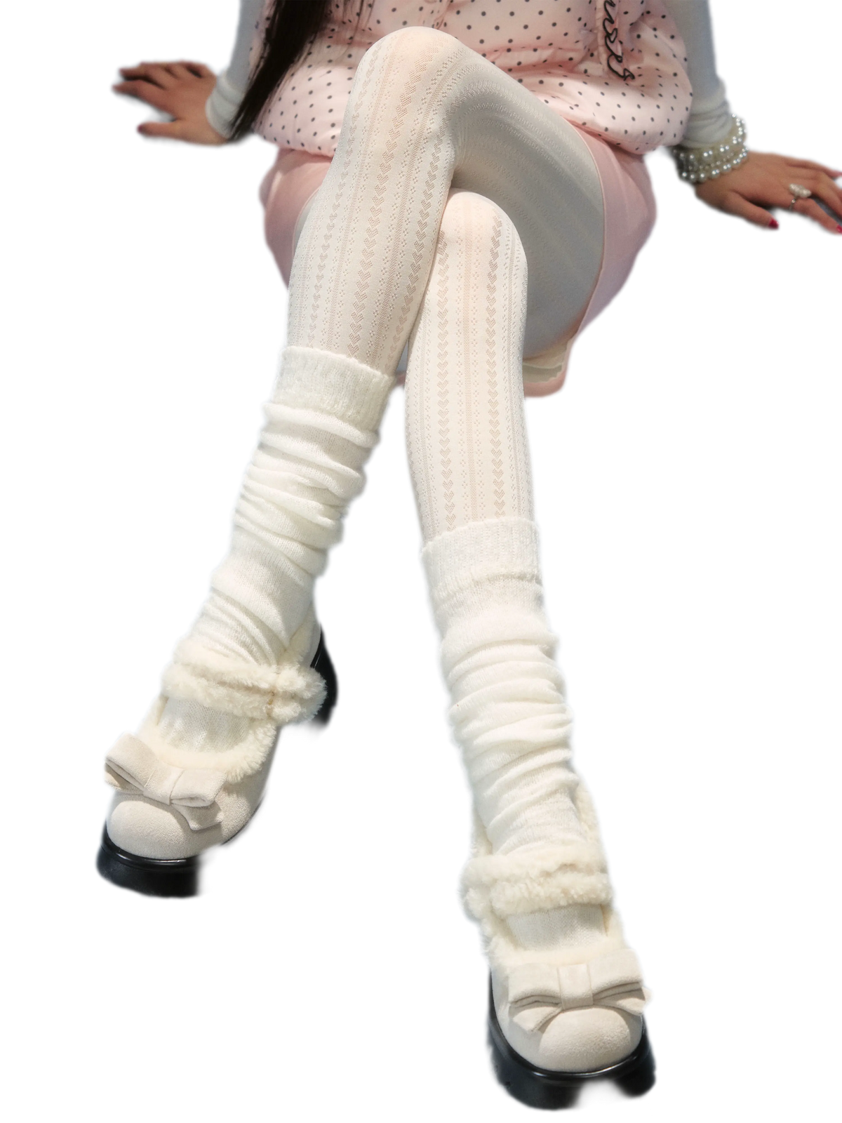 Plush Bow Platform Mary Janes