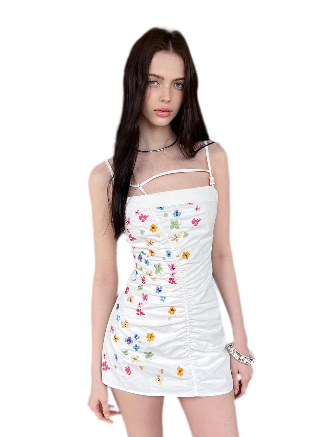 NEVERMORE Vintage Embroidered Sleeveless Dress White (Pre-sale) / M