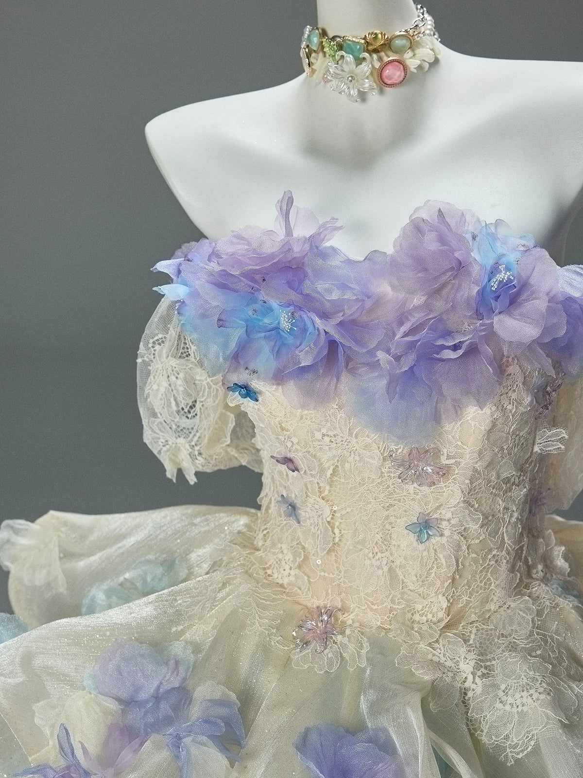 Gradient Floral Ball Gown