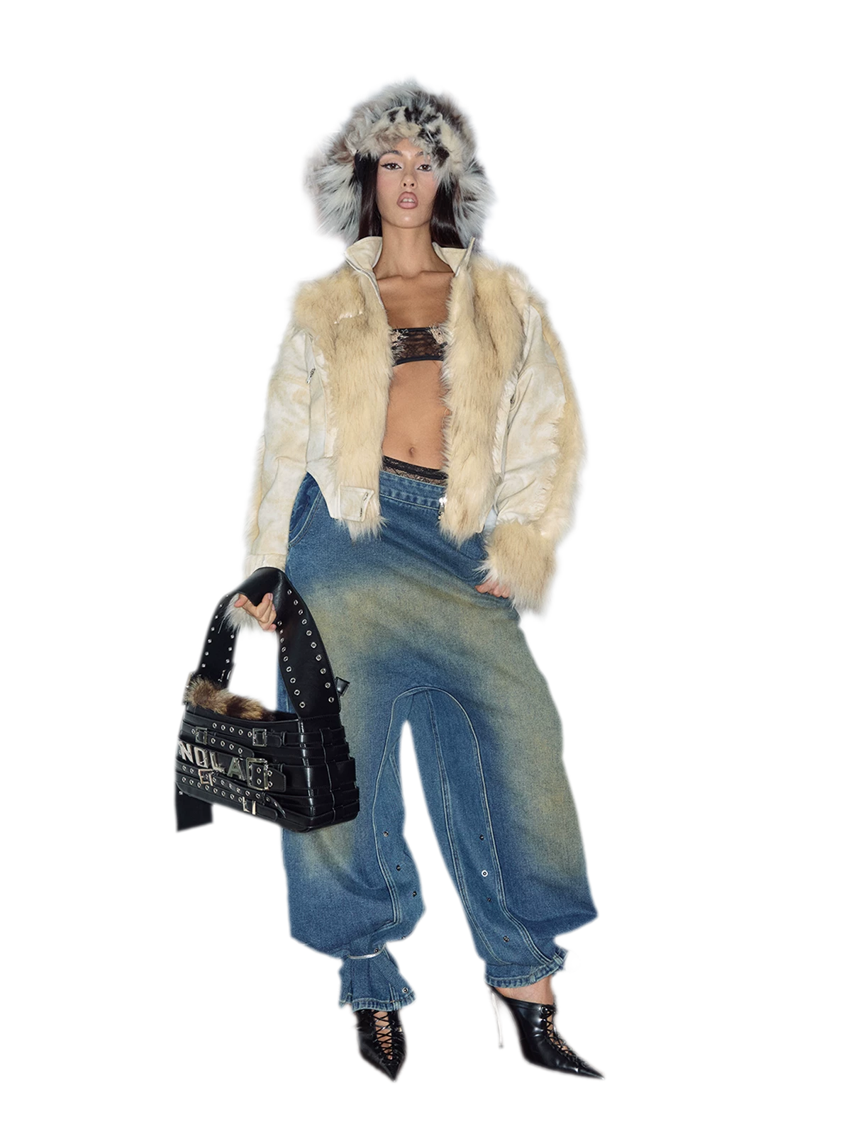 Deconstructed Faux Fur Jacket