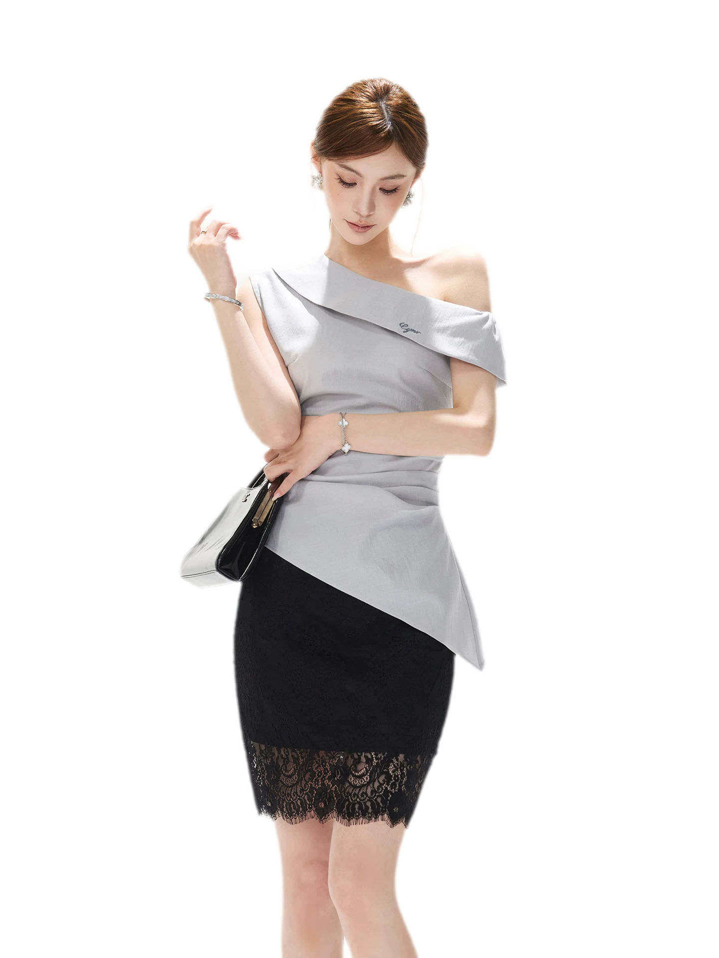 Asymmetrical Halter Blouse