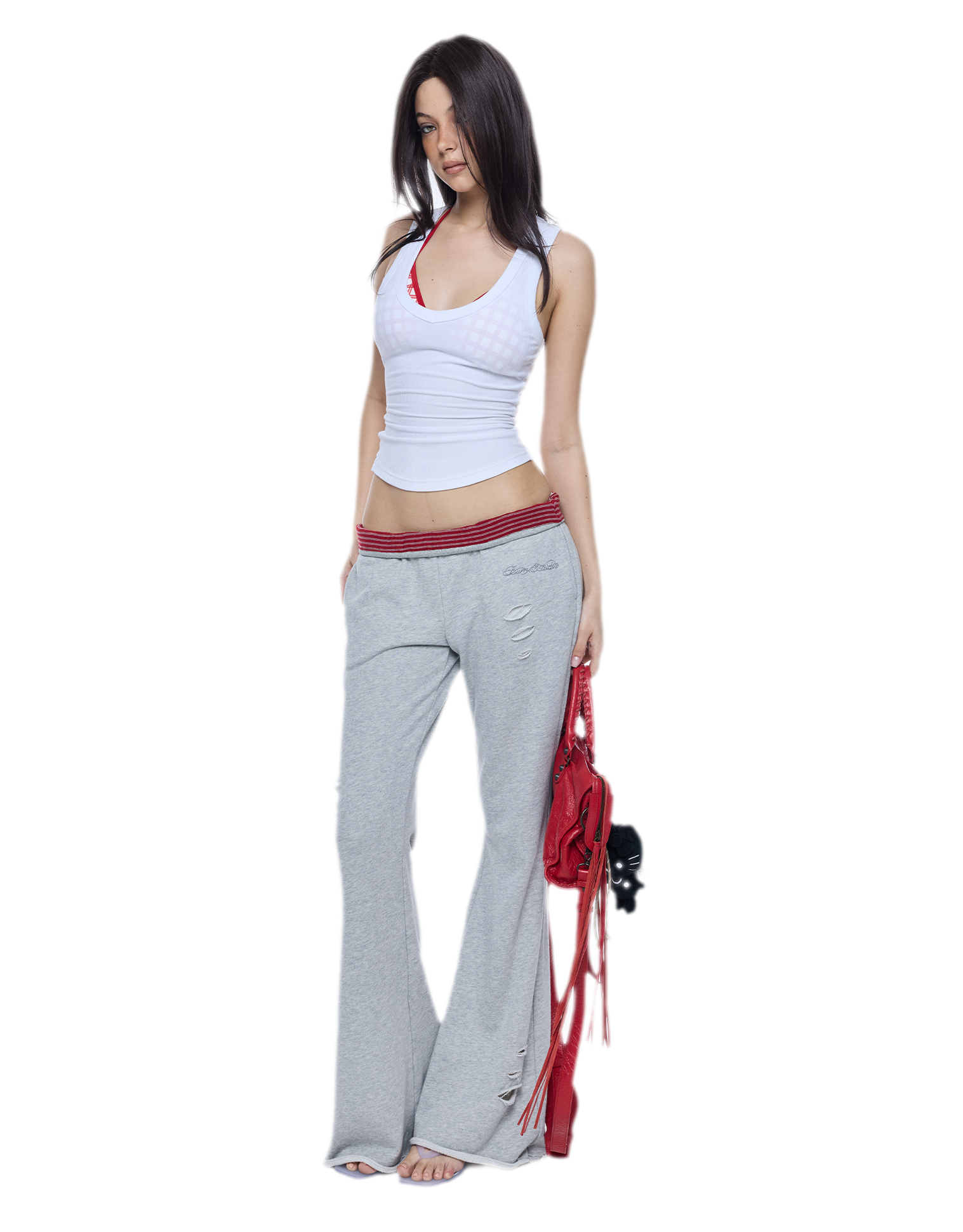 Ribbed Slim V-Neck Tank