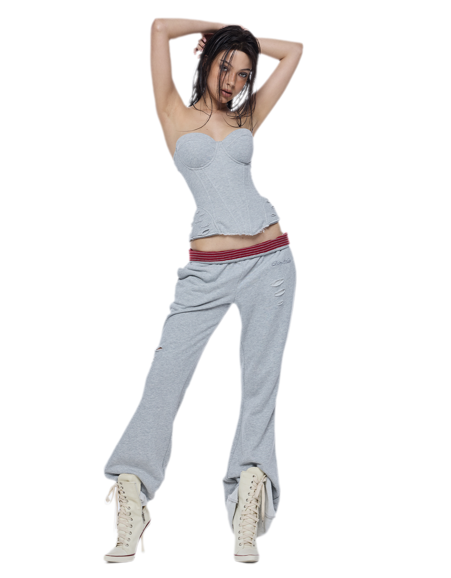 Distressed Flared Sweatpants