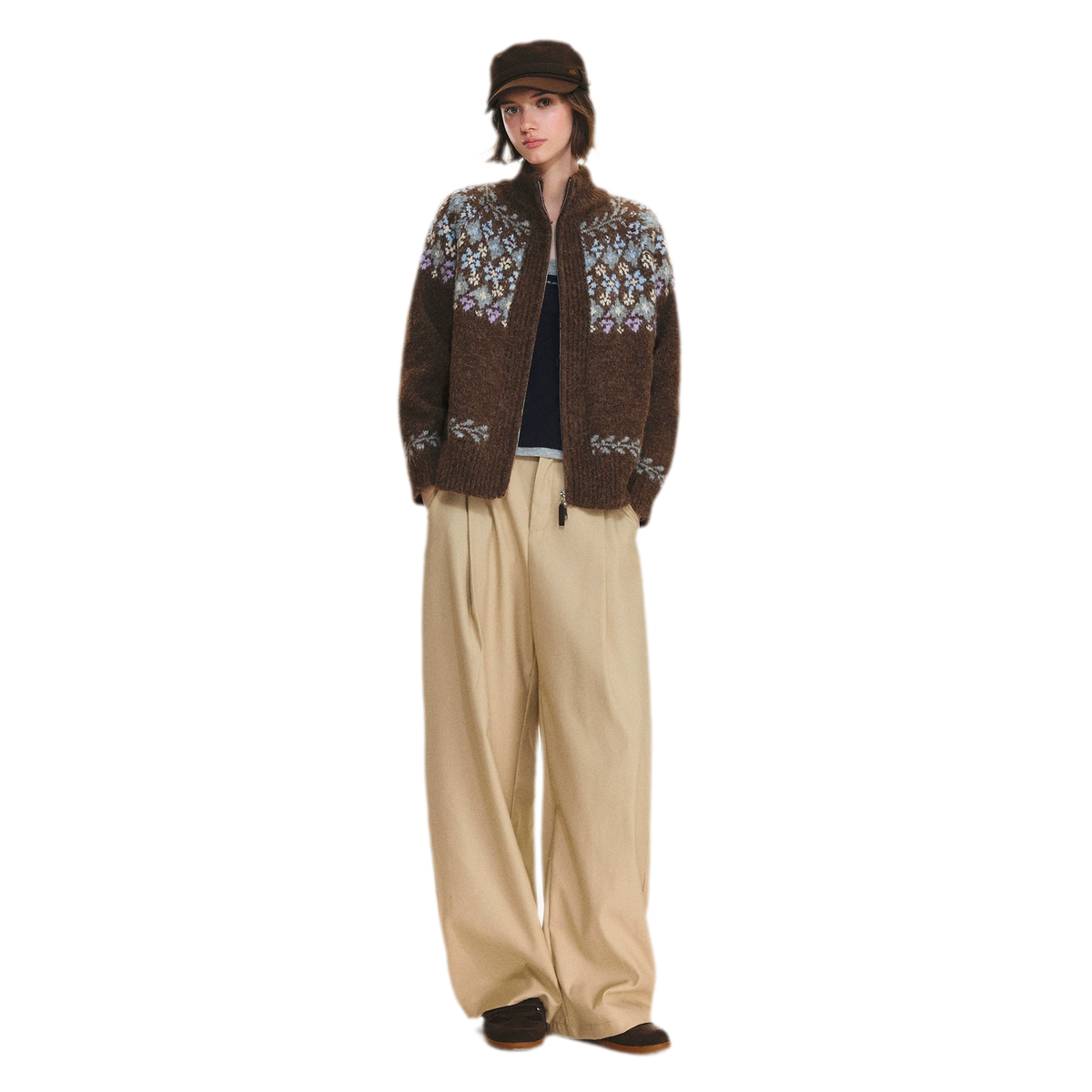 Cardigan en maille jacquard Fair Isle