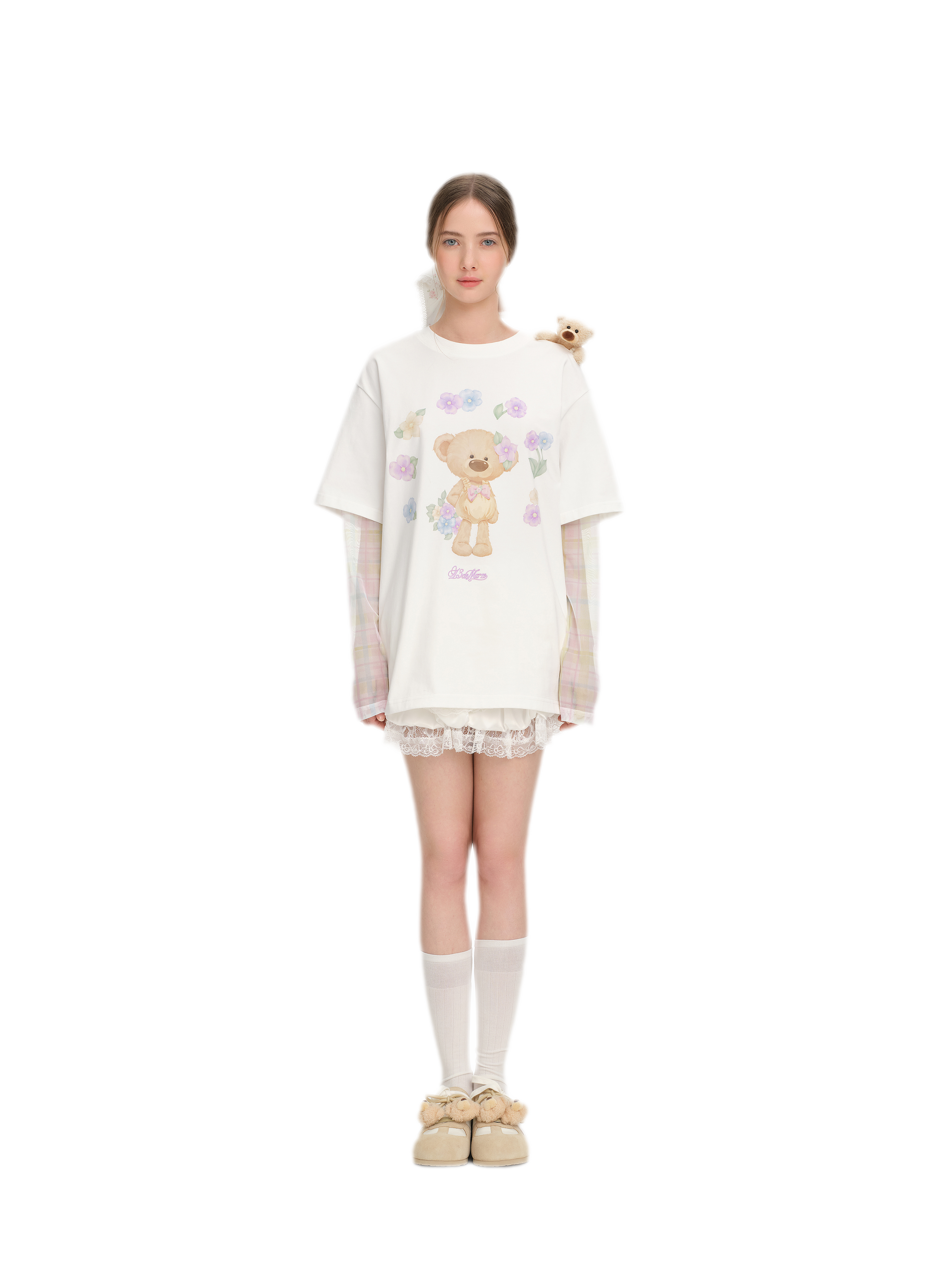 Floral Appliqué Layered T-shirt