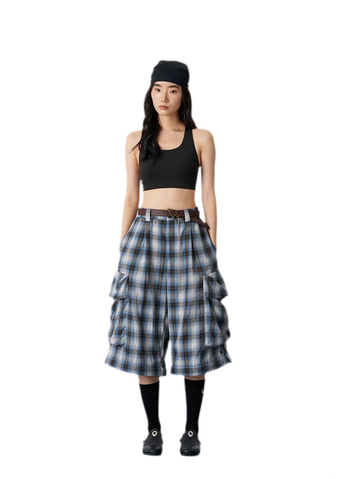 Yarn-Dyed Plaid Convertible Pants