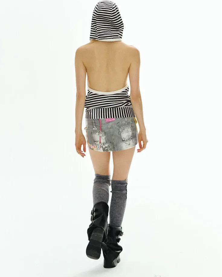Striped Hooded Vest