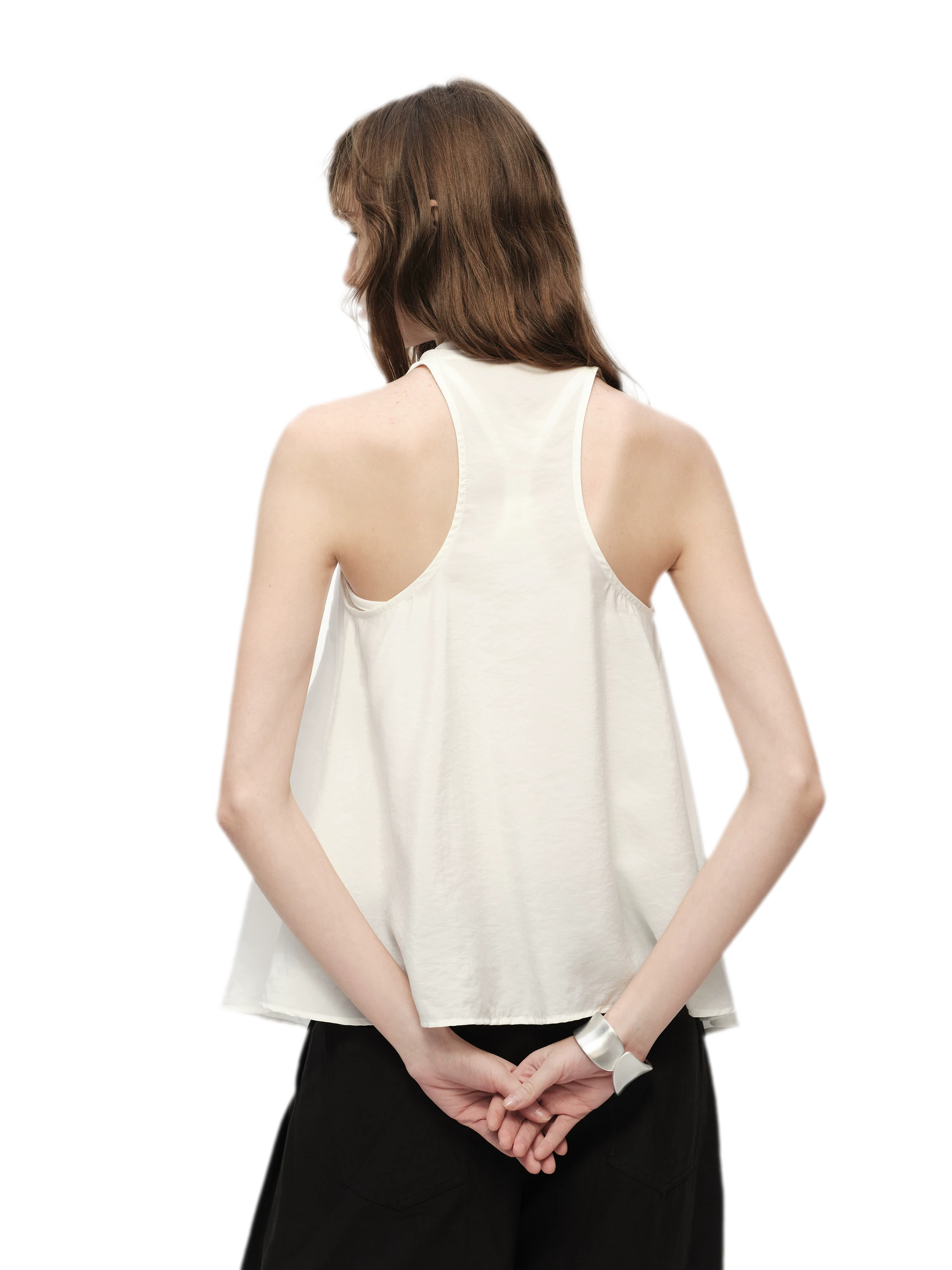 White Lyocell V-Neck Cami