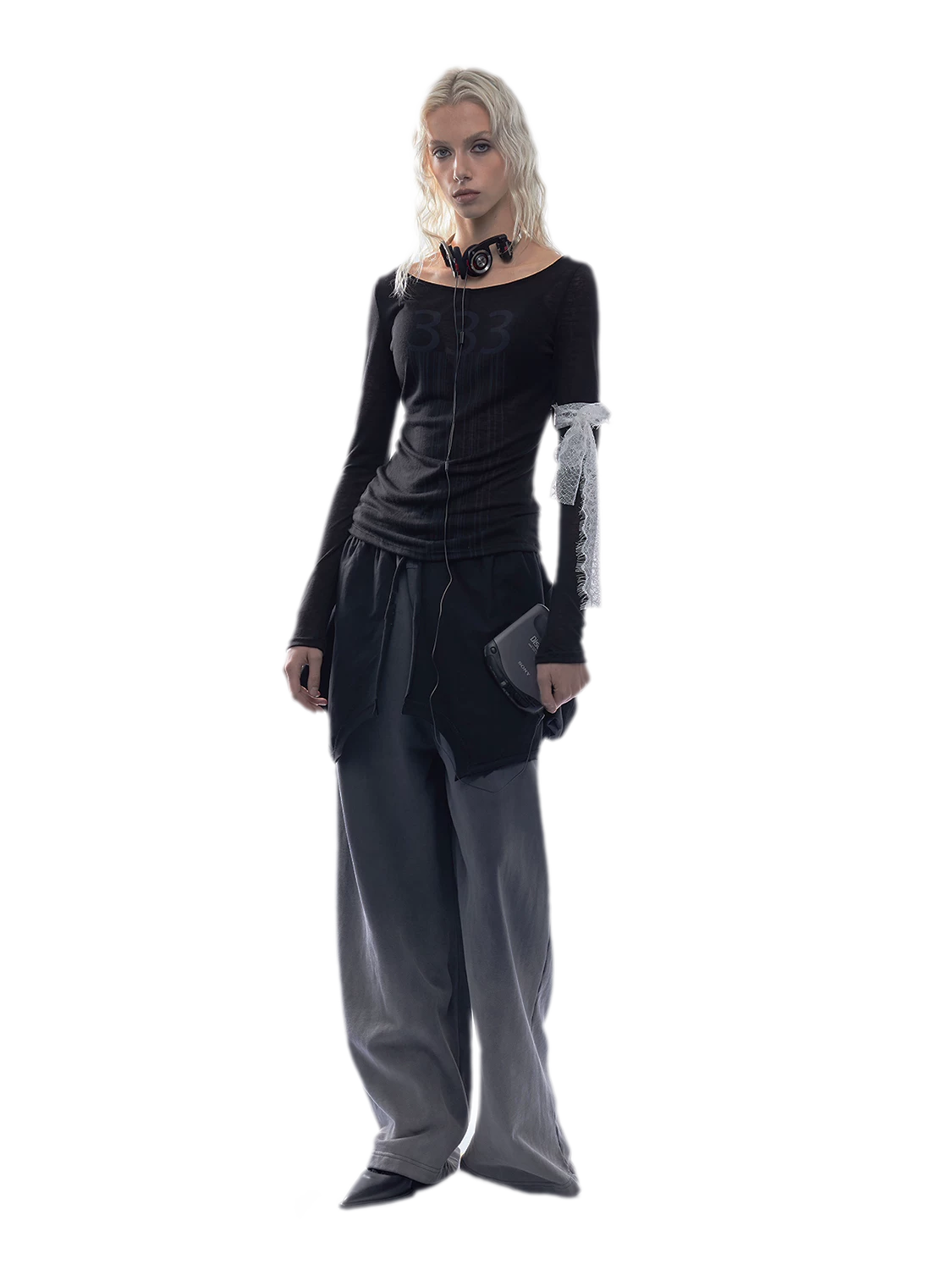 Printed Semi-Sheer Fitted Top