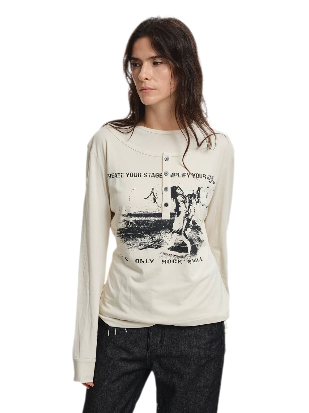 Modal Henley Long-Sleeve T-Shirt
