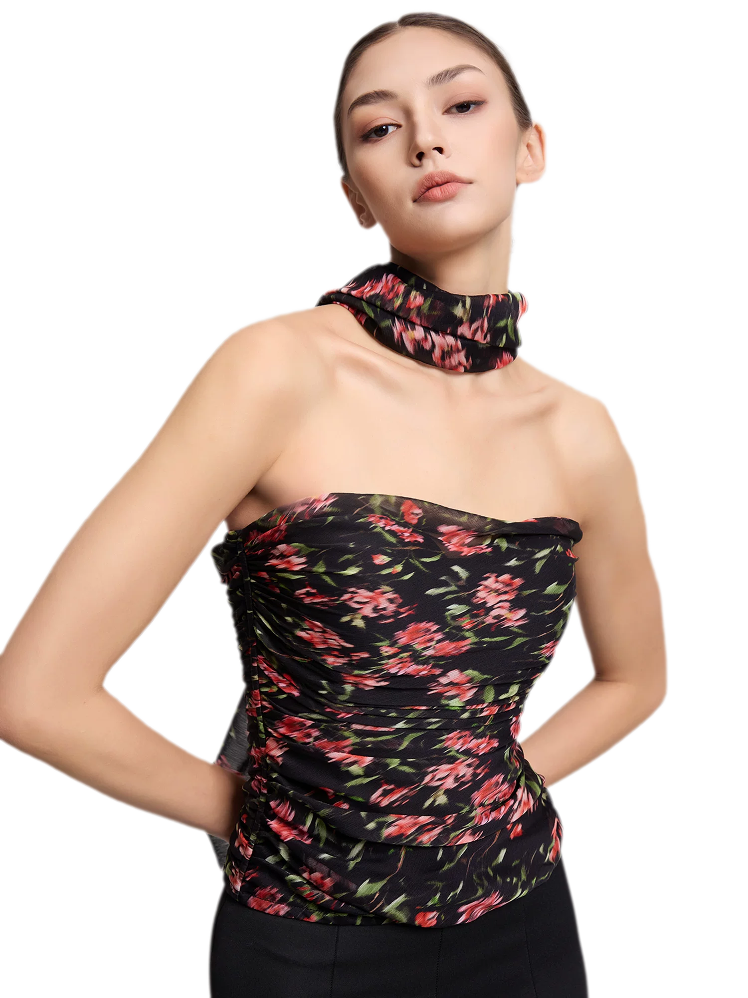 Ruched Strapless Bustier Top