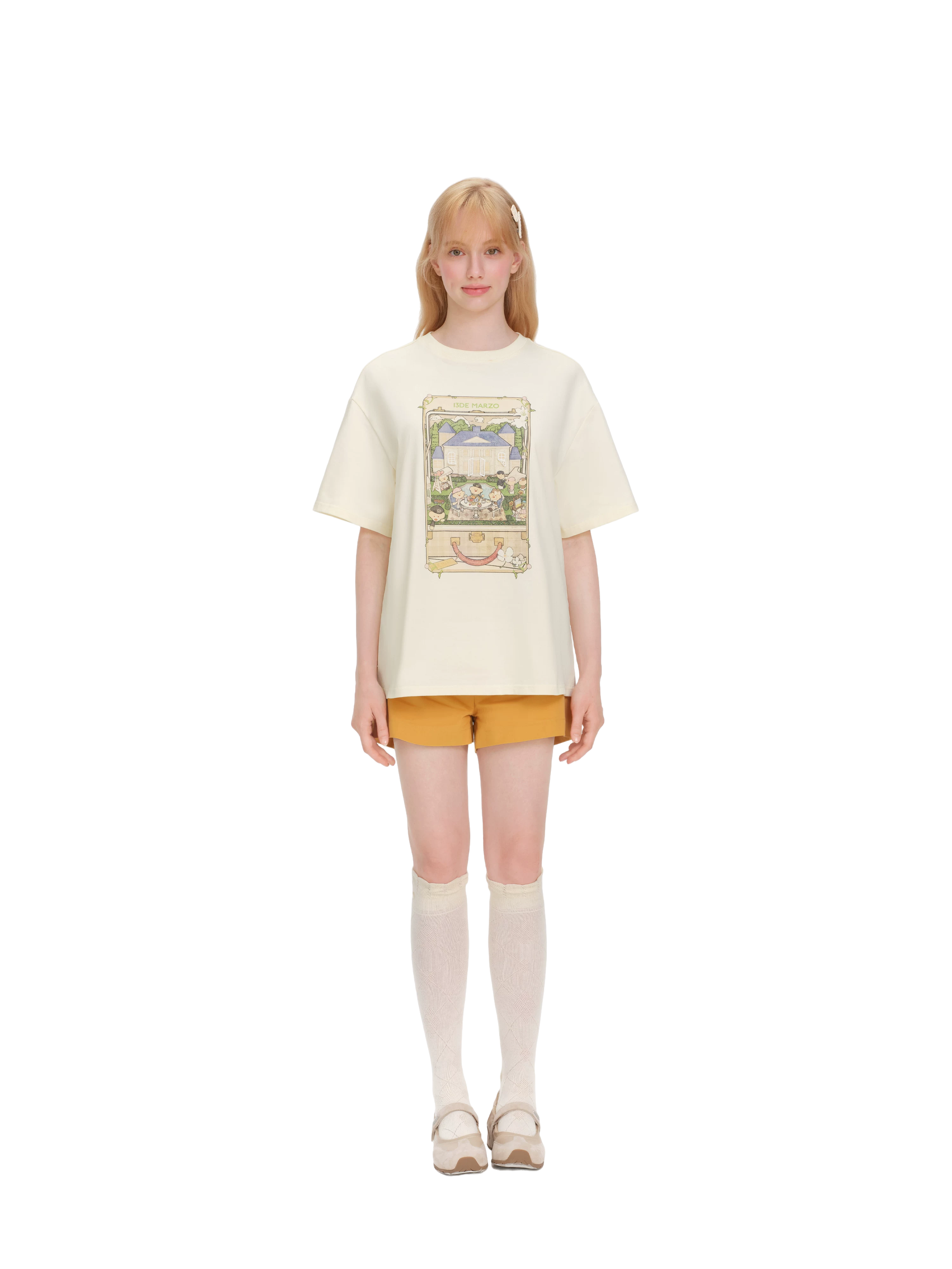Unisex Bear Manor Party Illustration Loose T-shirt