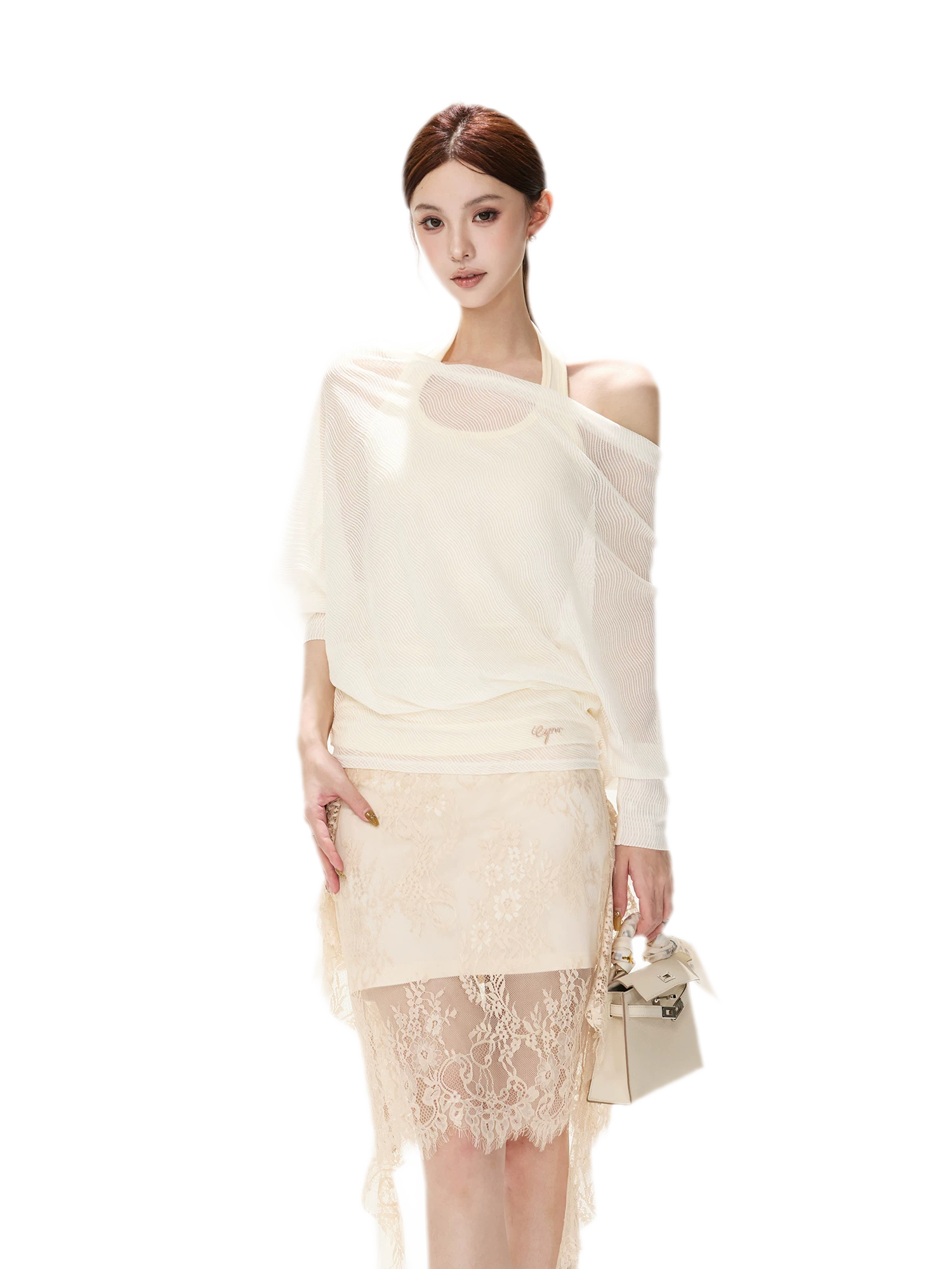 Sheer Batwing Off-Shoulder Top