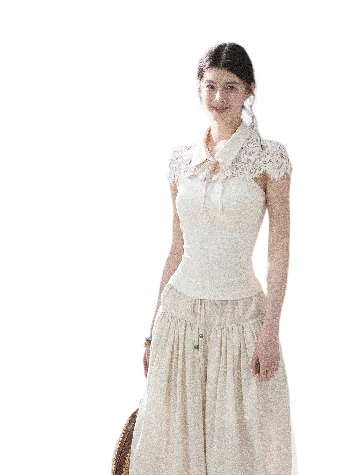 "Moonlight Rose Poem" Lace Puff Dress