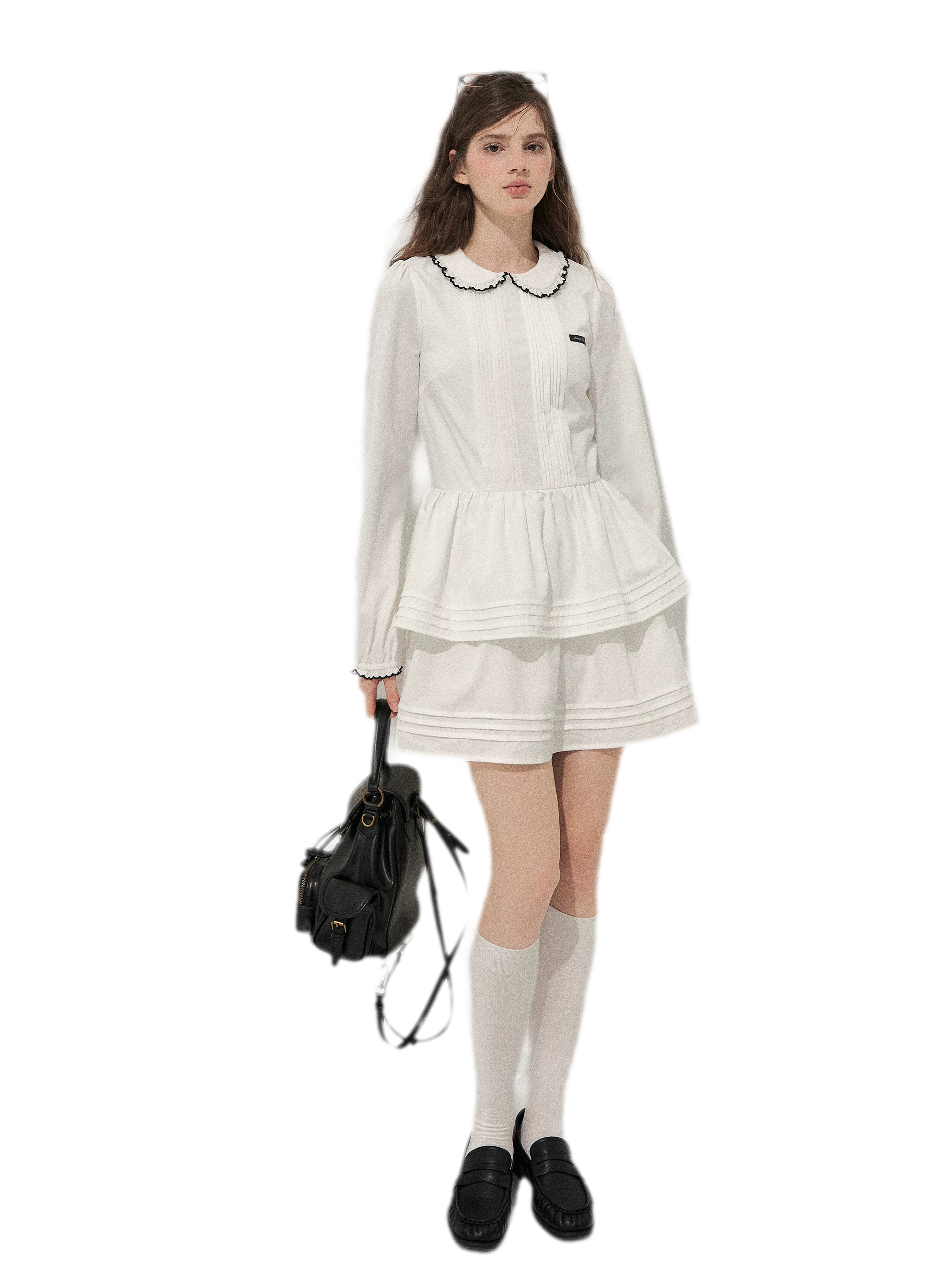 Pleated Peter Pan Collar Dress