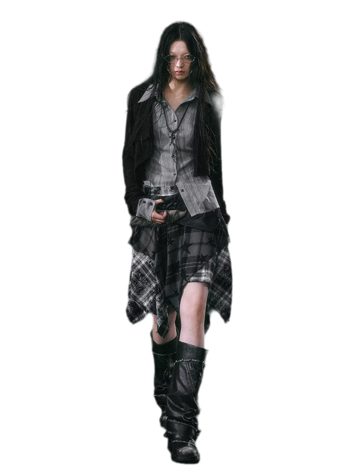 Faux Layered Patchwork Shirt