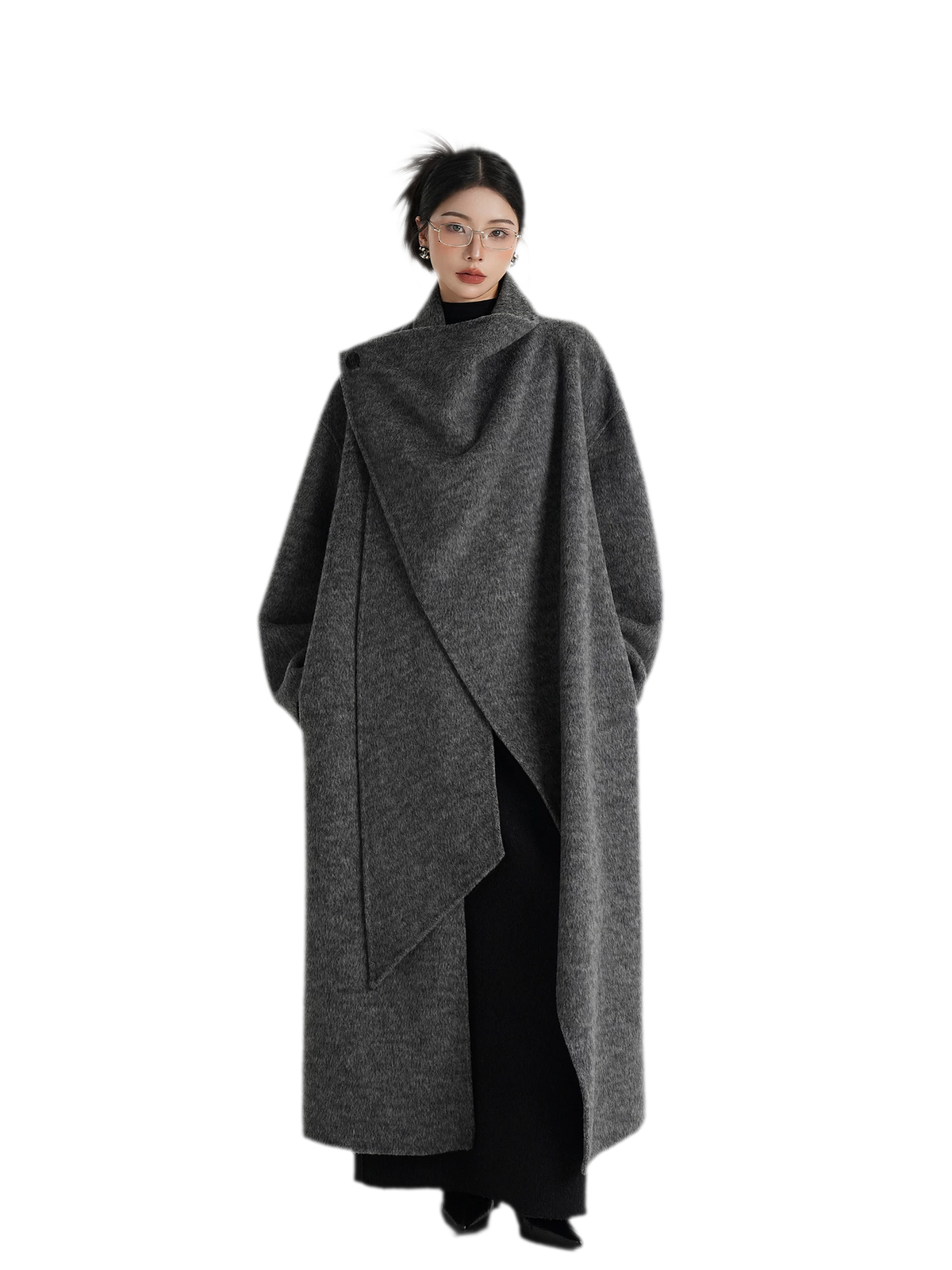 Cashmere Wrap Longline Wool Coat