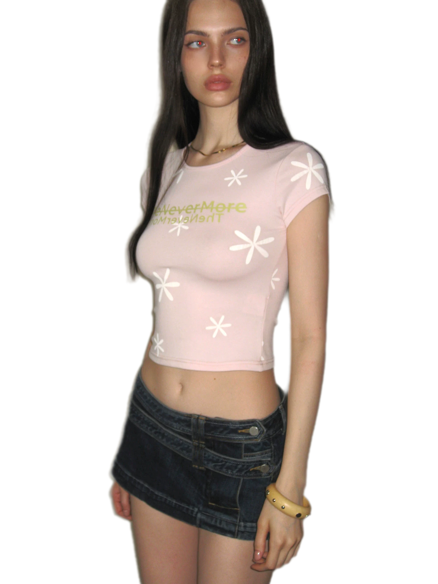 Vintage Floral Fitted T-shirt