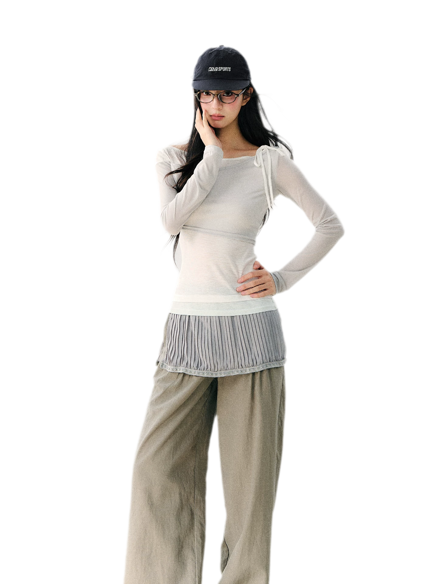 Asymmetric Tie Shoulder Tee