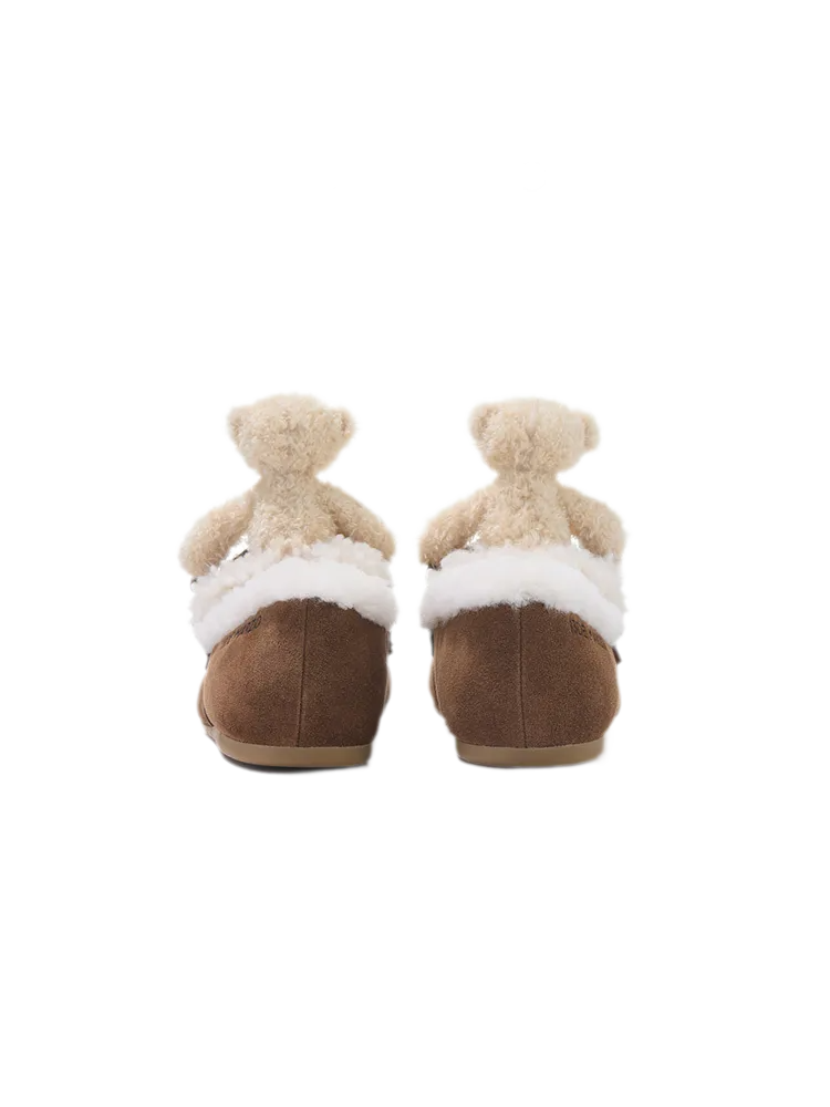 Mocasines sin cordones de oso de peluche