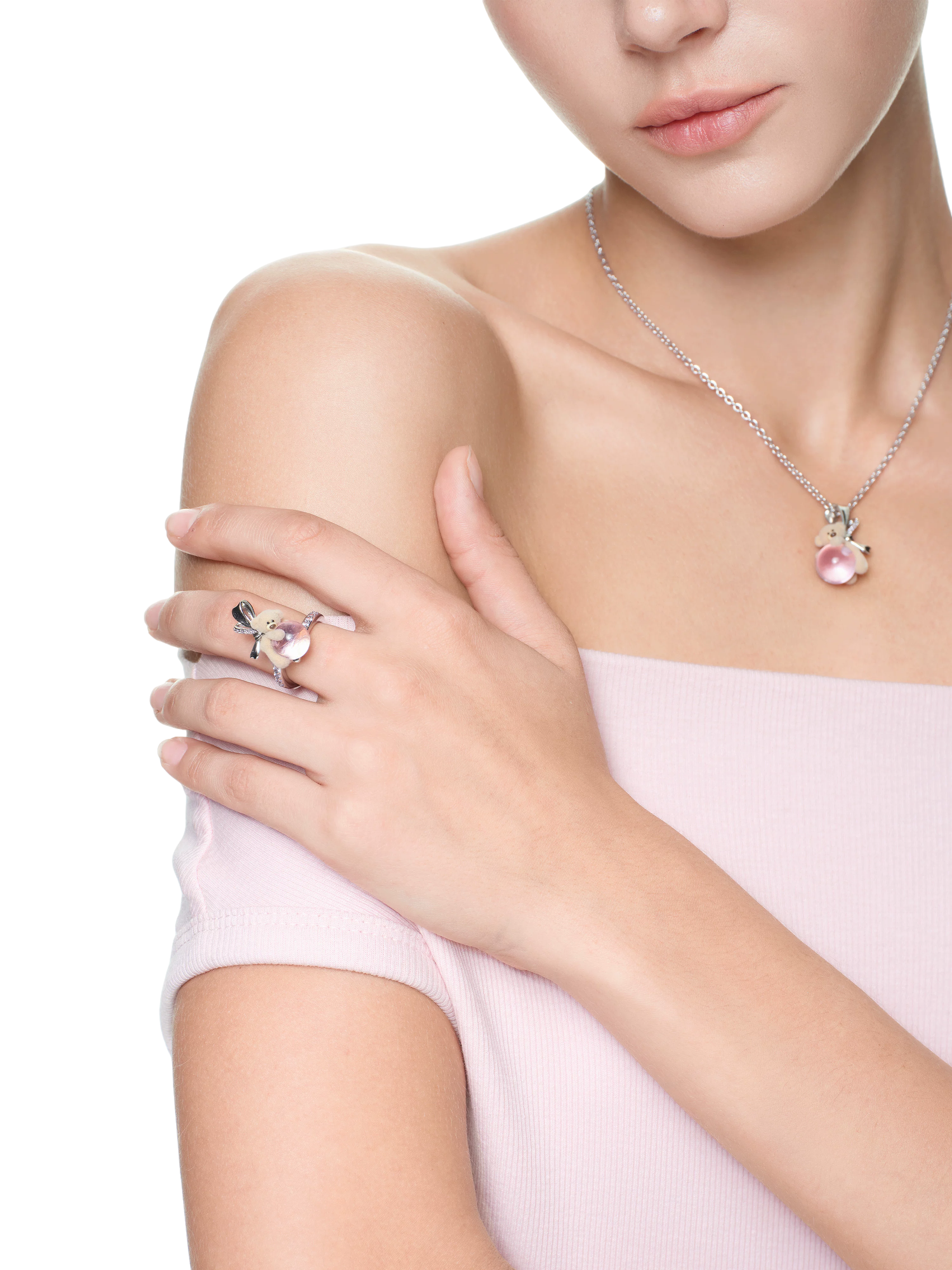 Bear Pearl Adjustable Ring