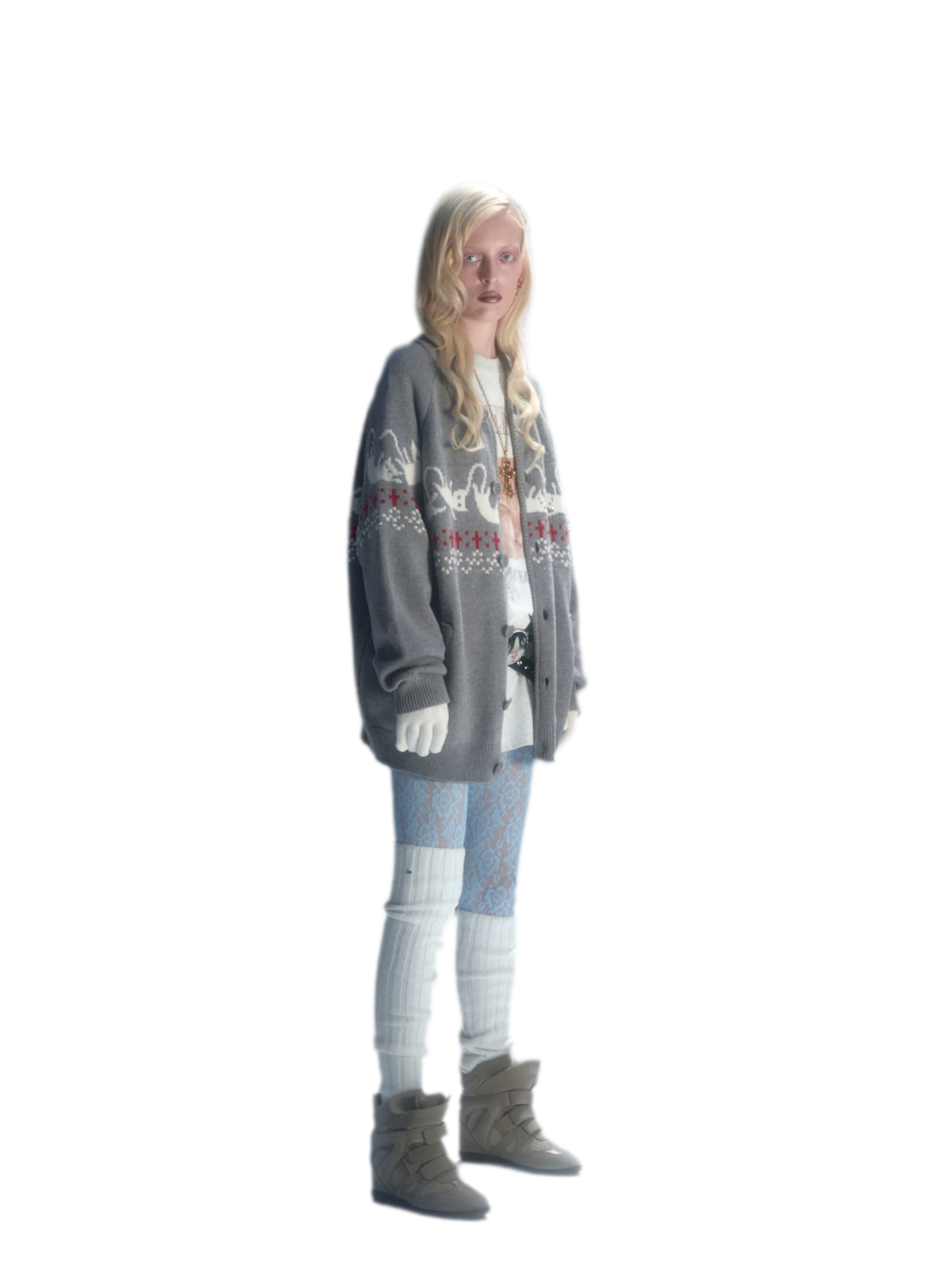 Gilet jacquard Fair Isle avec chats