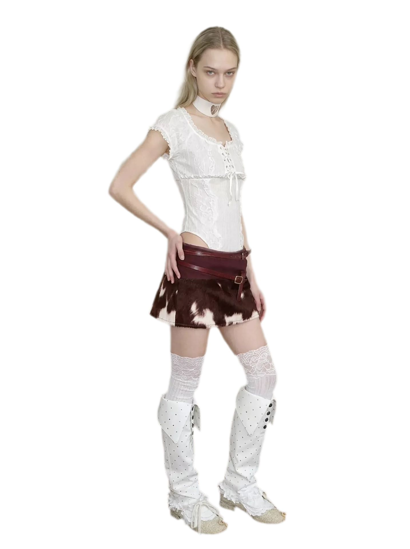 Fuzzy Mottled Low-Rise Mini Skirt