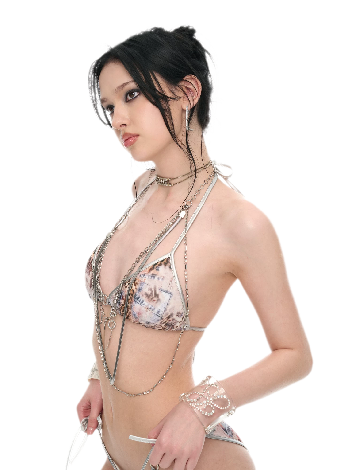 Leopard Print Tie-Back Triangle Cup Bikini Set