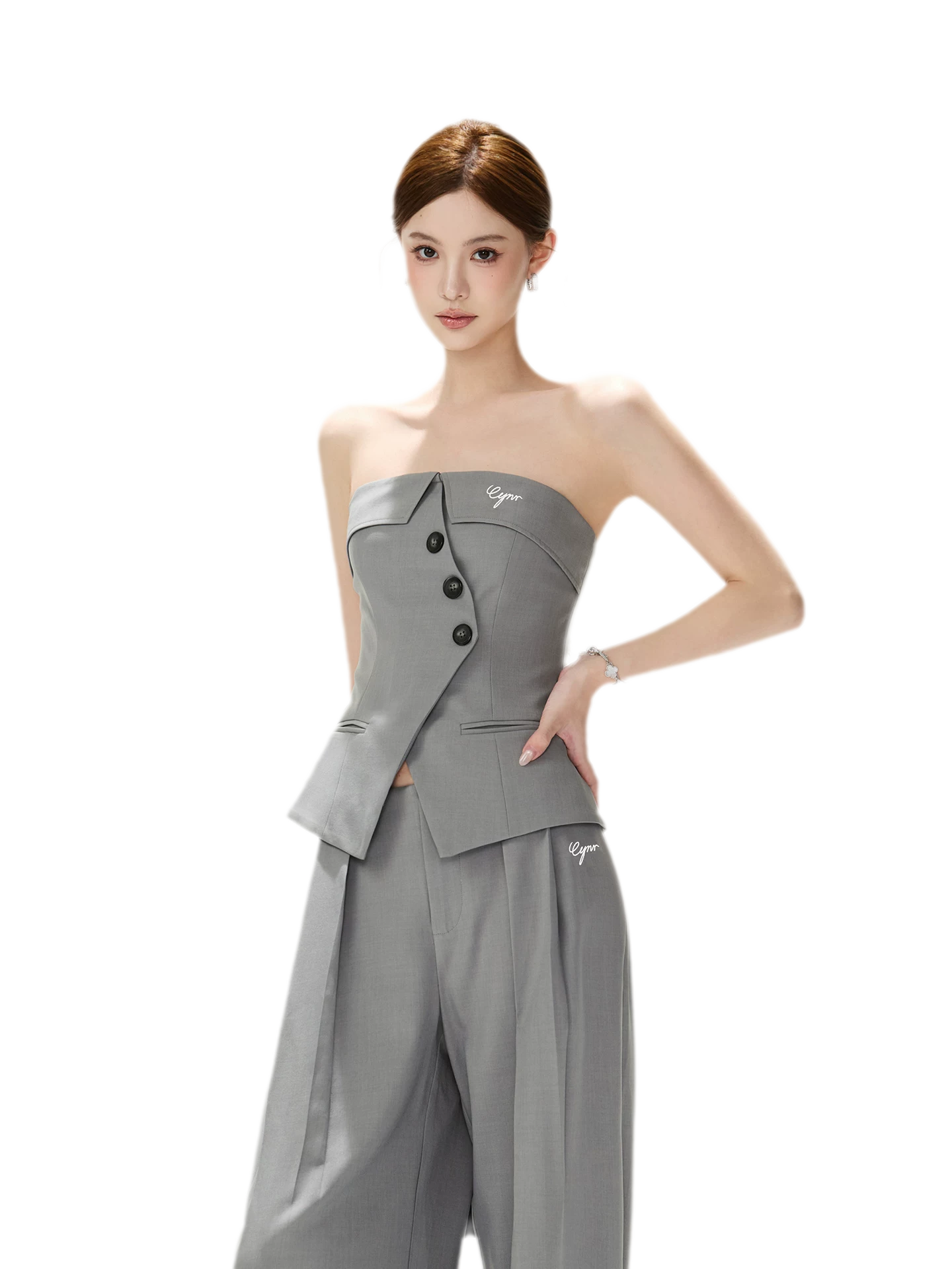 Structured Wide-Leg Suit Set