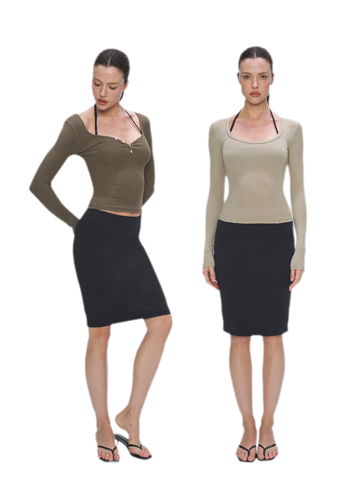 Nude Feel Layered Skirt