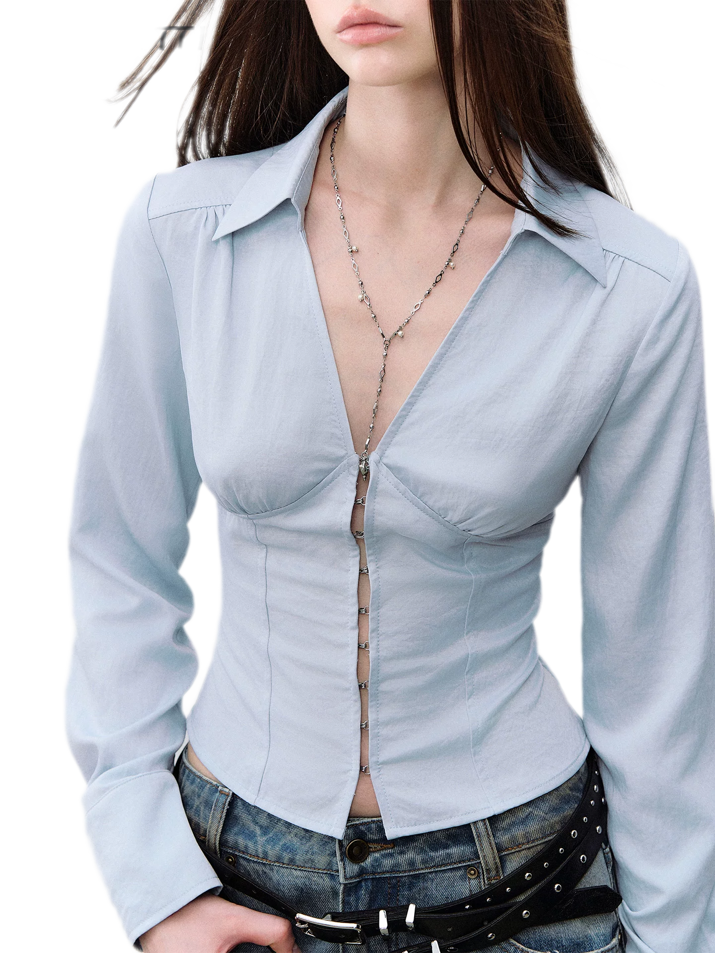 Cutout Tie Waist Shirt