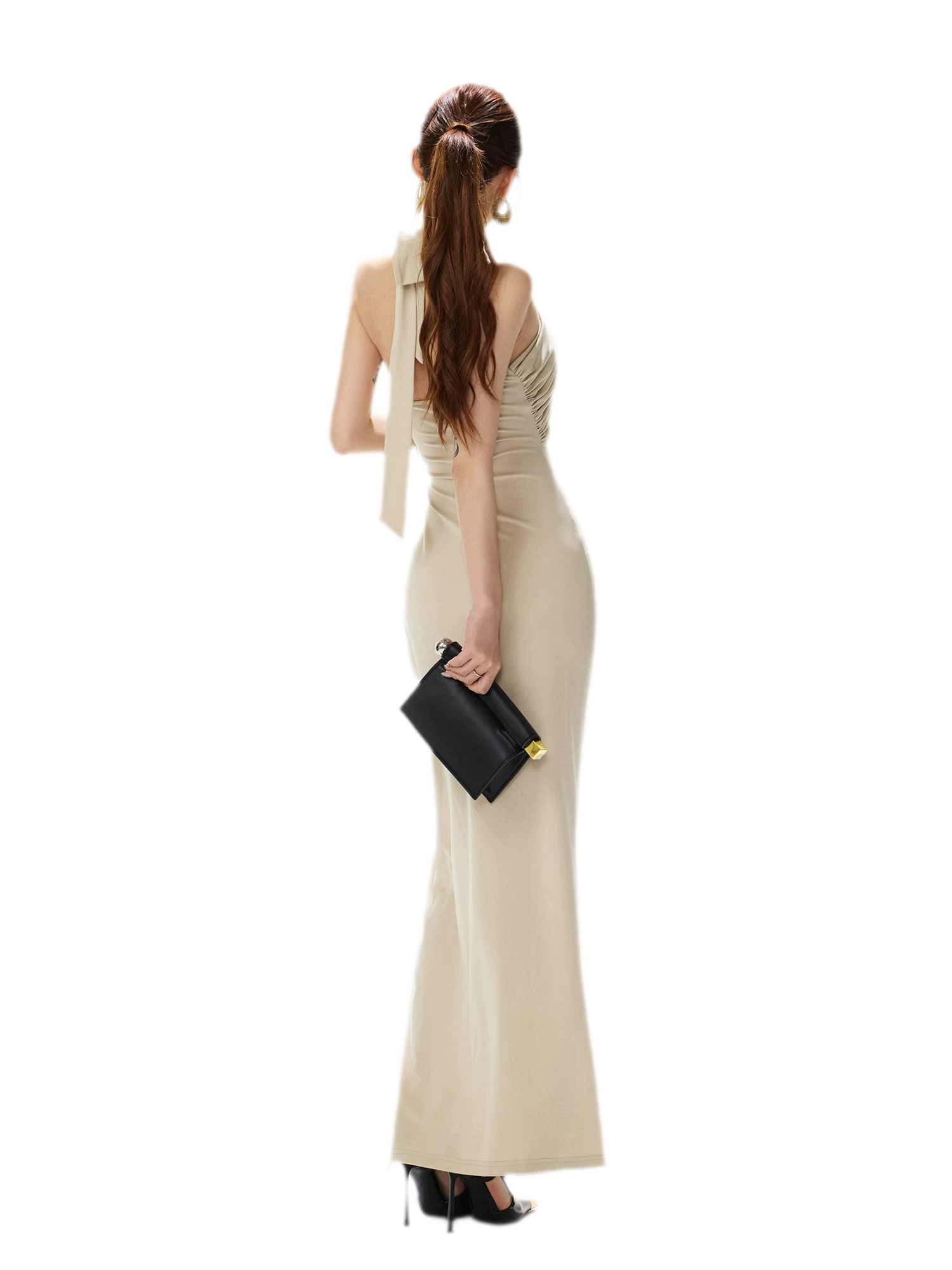 Cross-Twist Halter Dress