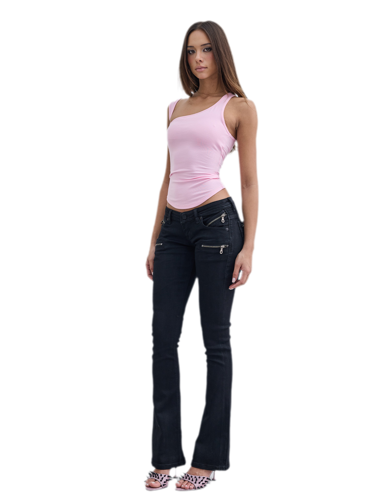 Waxed Slim Flare Jeans