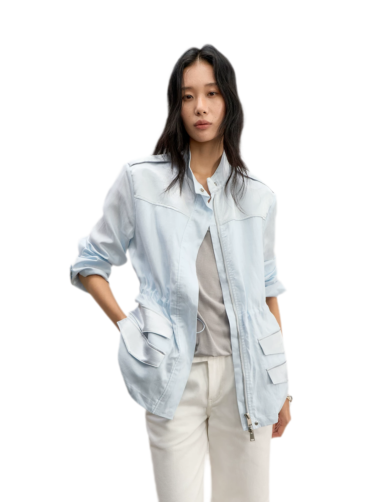 Linen Blend Quilted Hunter Coat