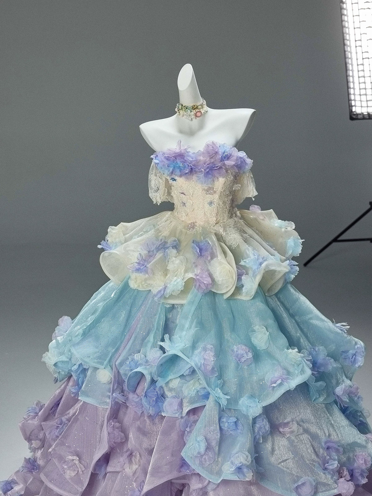Gradient Floral Ball Gown