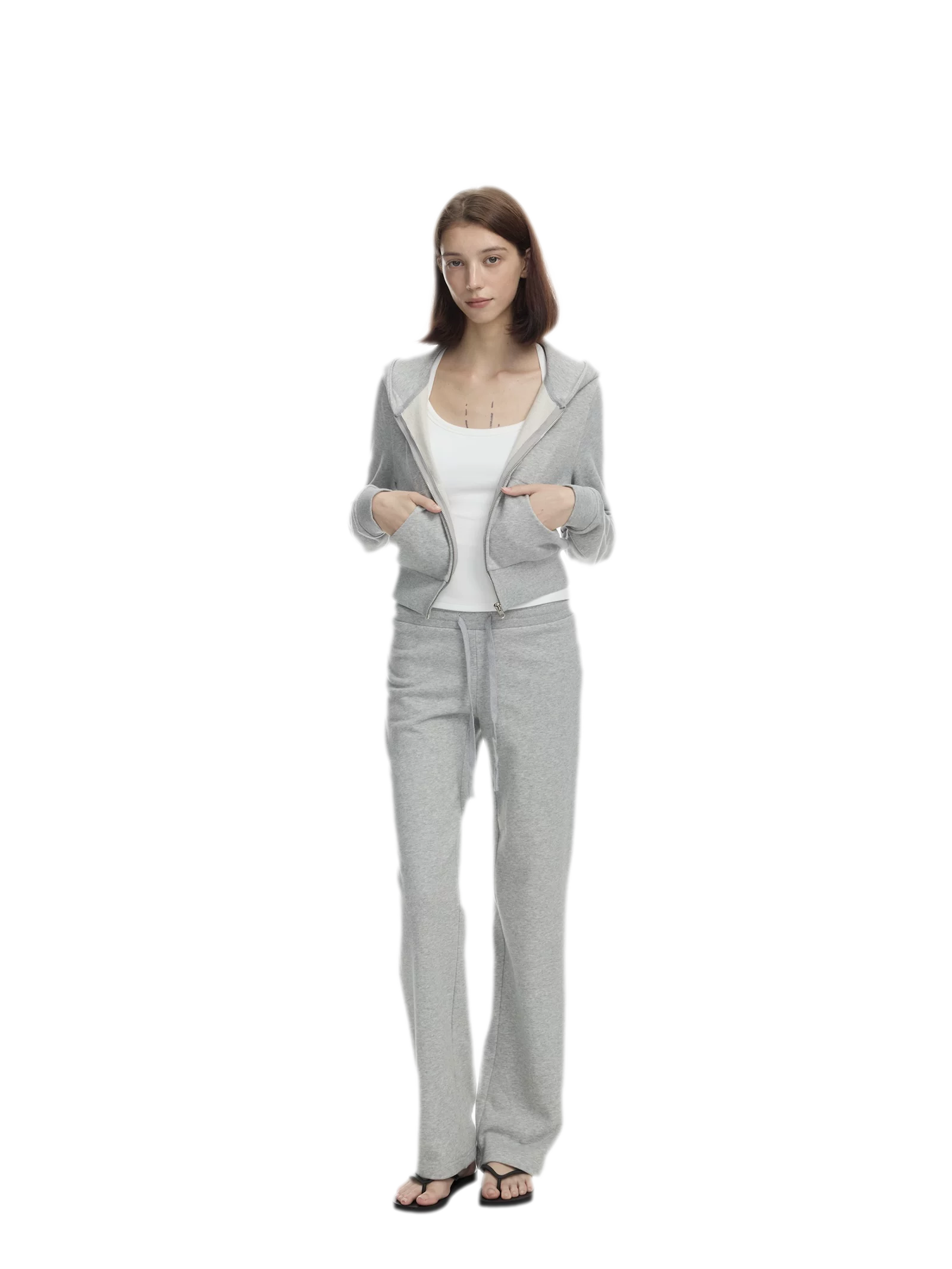 Ribbed Slim-Fit Cropped Hoodie