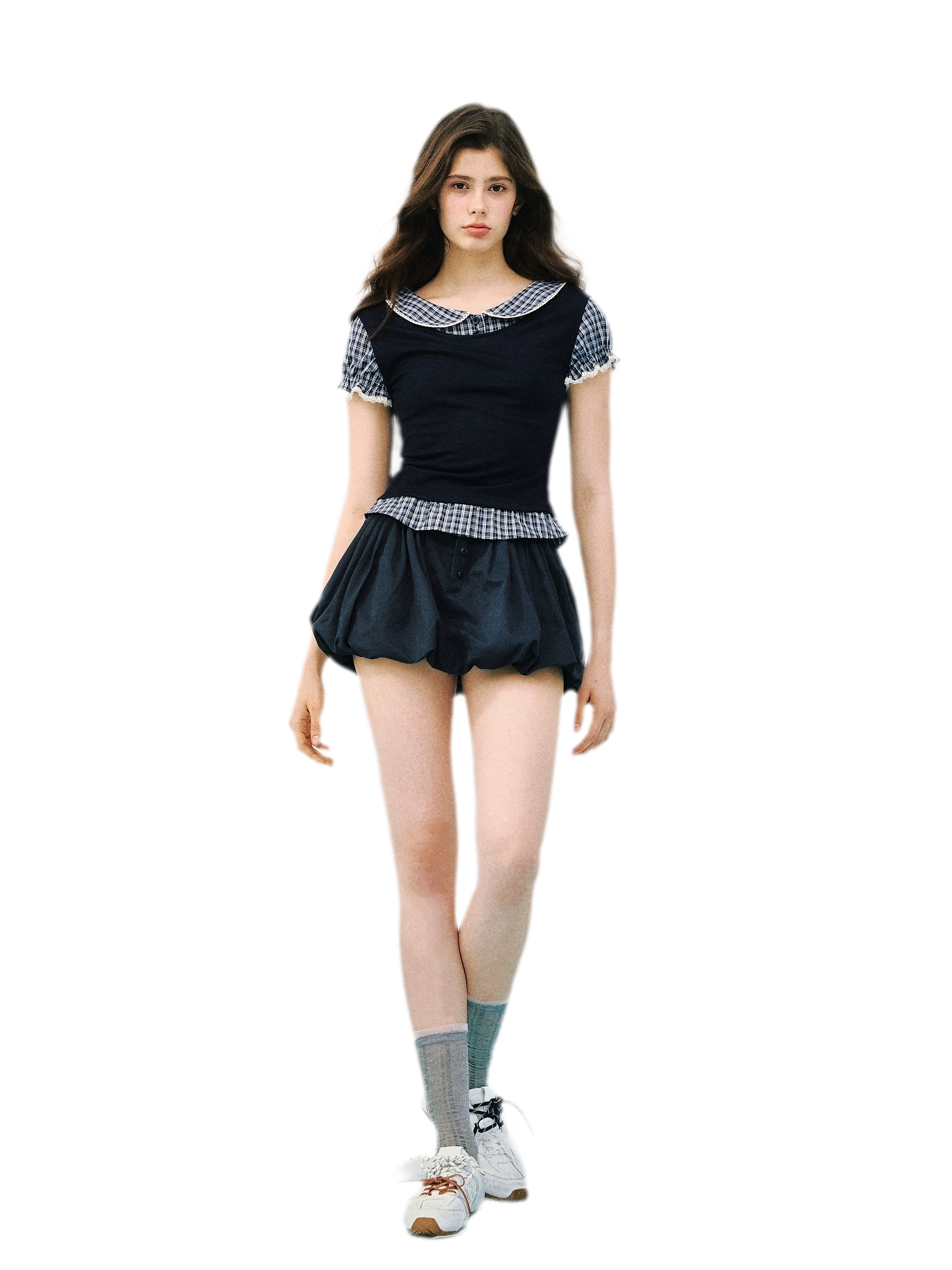 High-Intellect Tencel Wool Faux Two-Piece T-Shirt