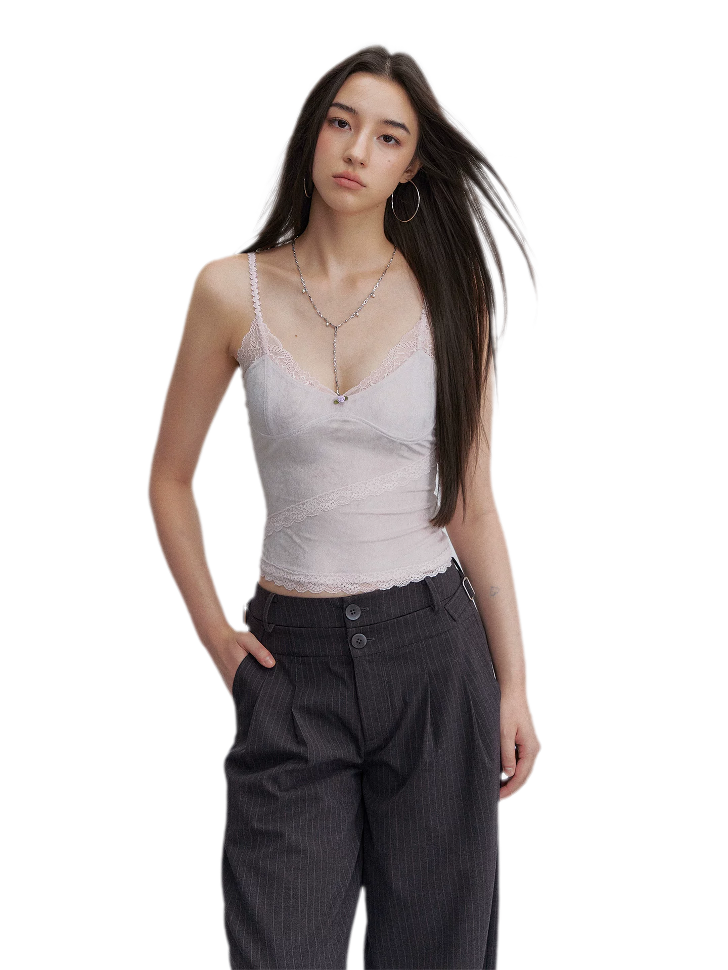 Lace Velvet Cami Top