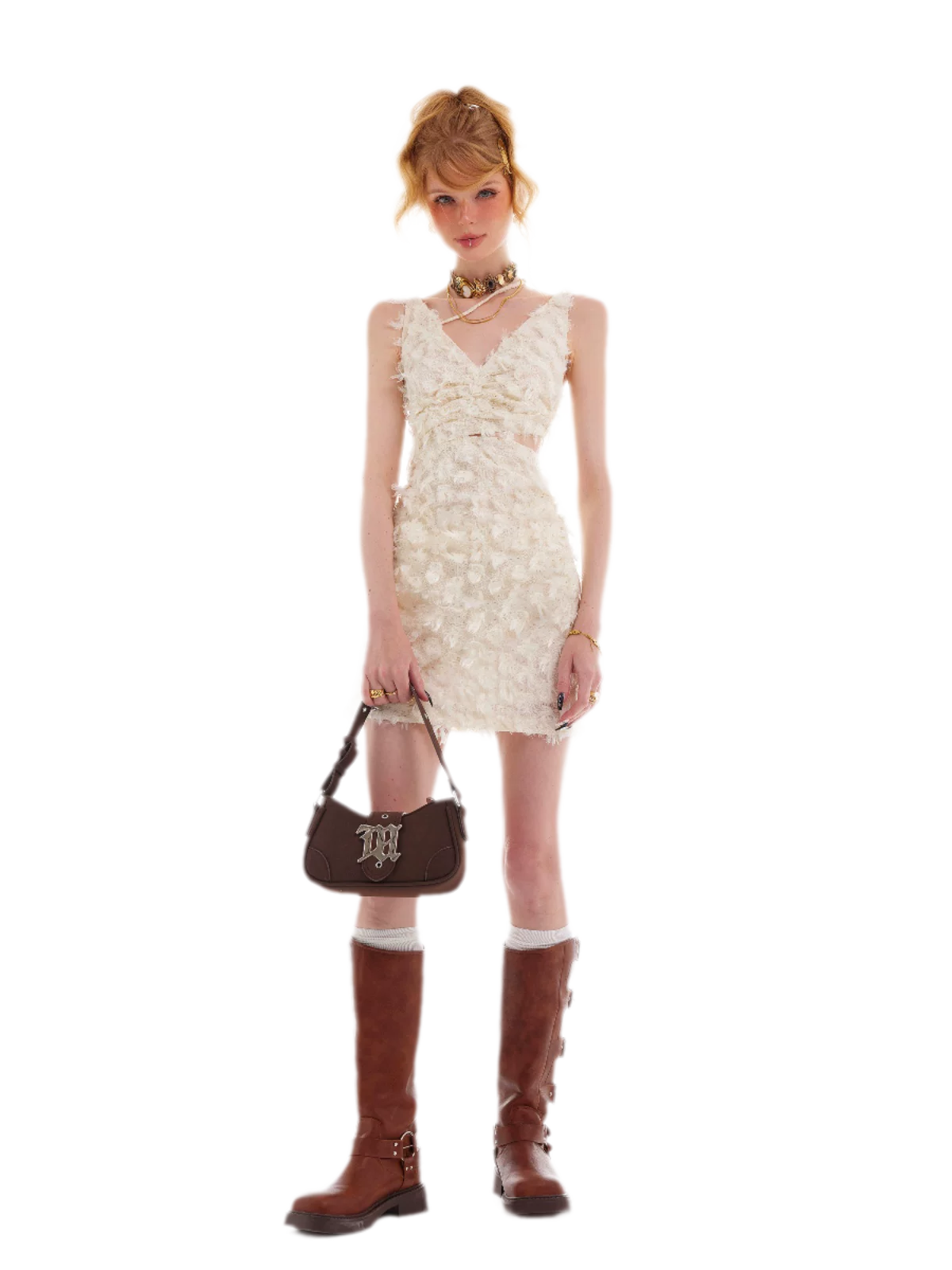 Feather Fringe Mini Dress