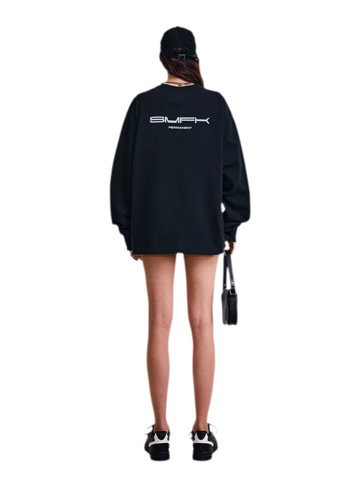 Cross Statue Oversized Long Sleeve Top