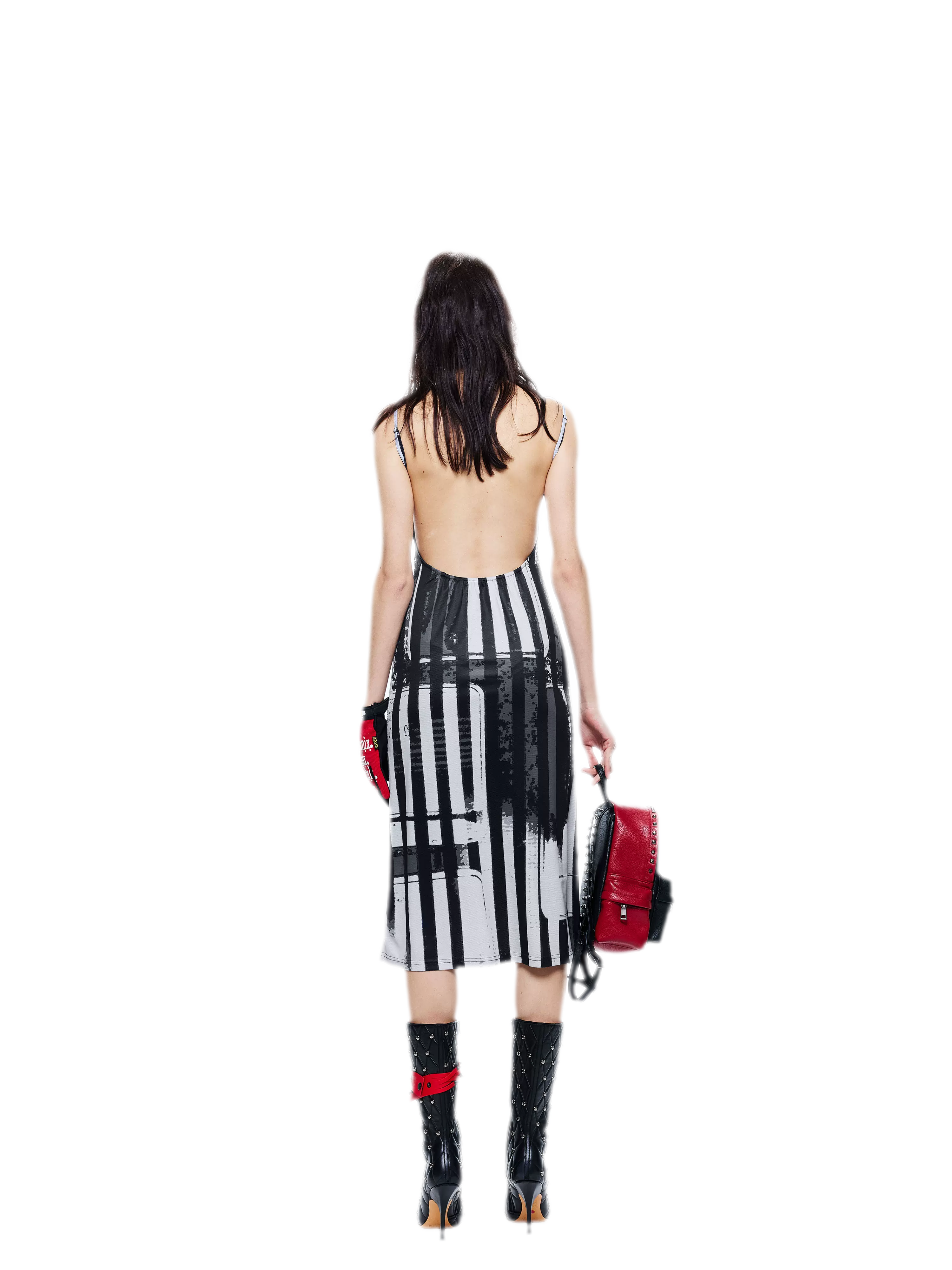 Printed Open-Back Dress